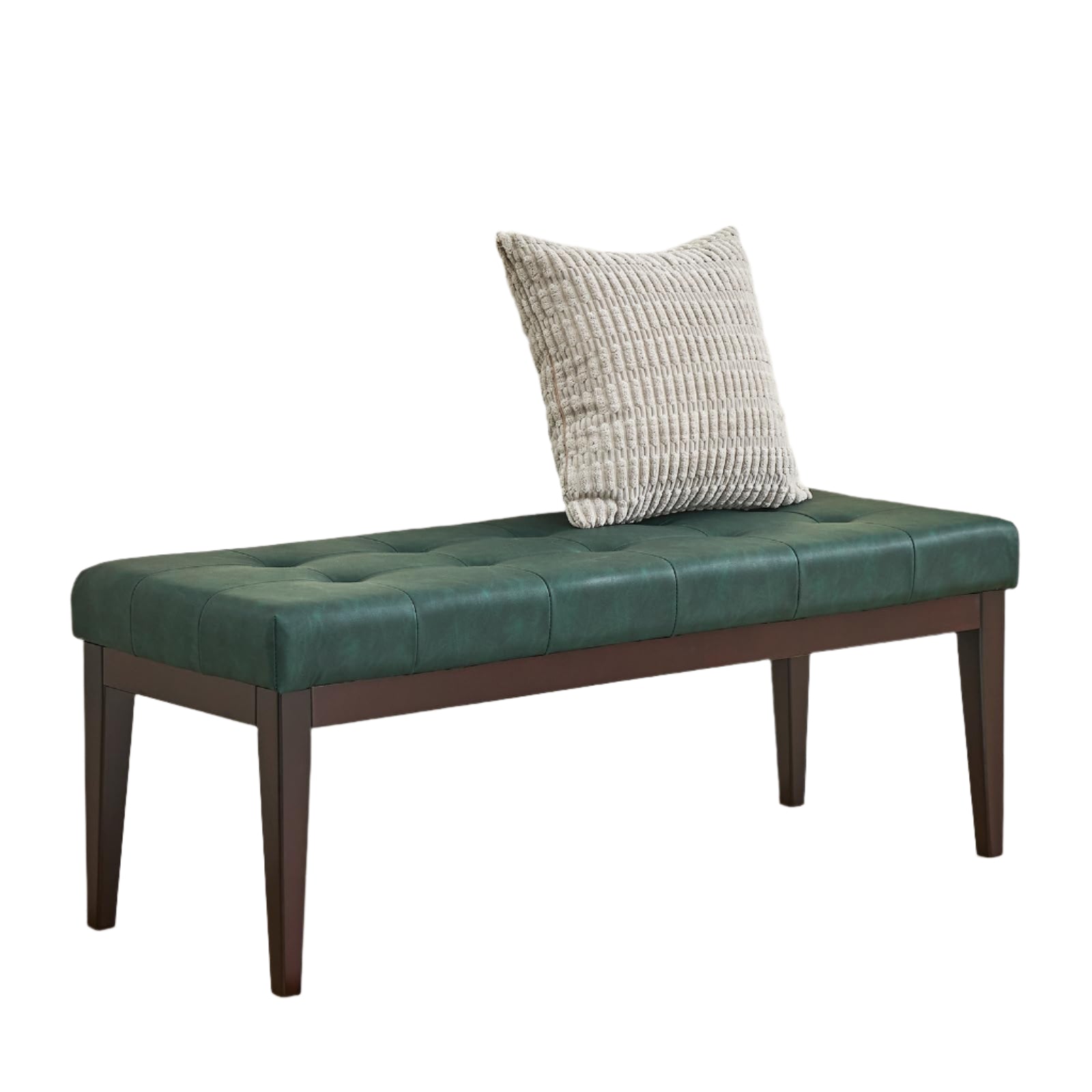 47.2" Button-Tufted Leather Ottoman Bench, Entryway Bench Seat