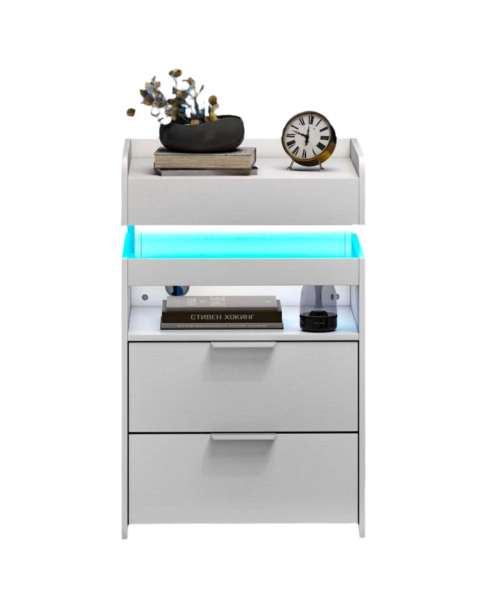 Nightstand with Gun Drawer, Charging Night Stand with USB and AC Ports