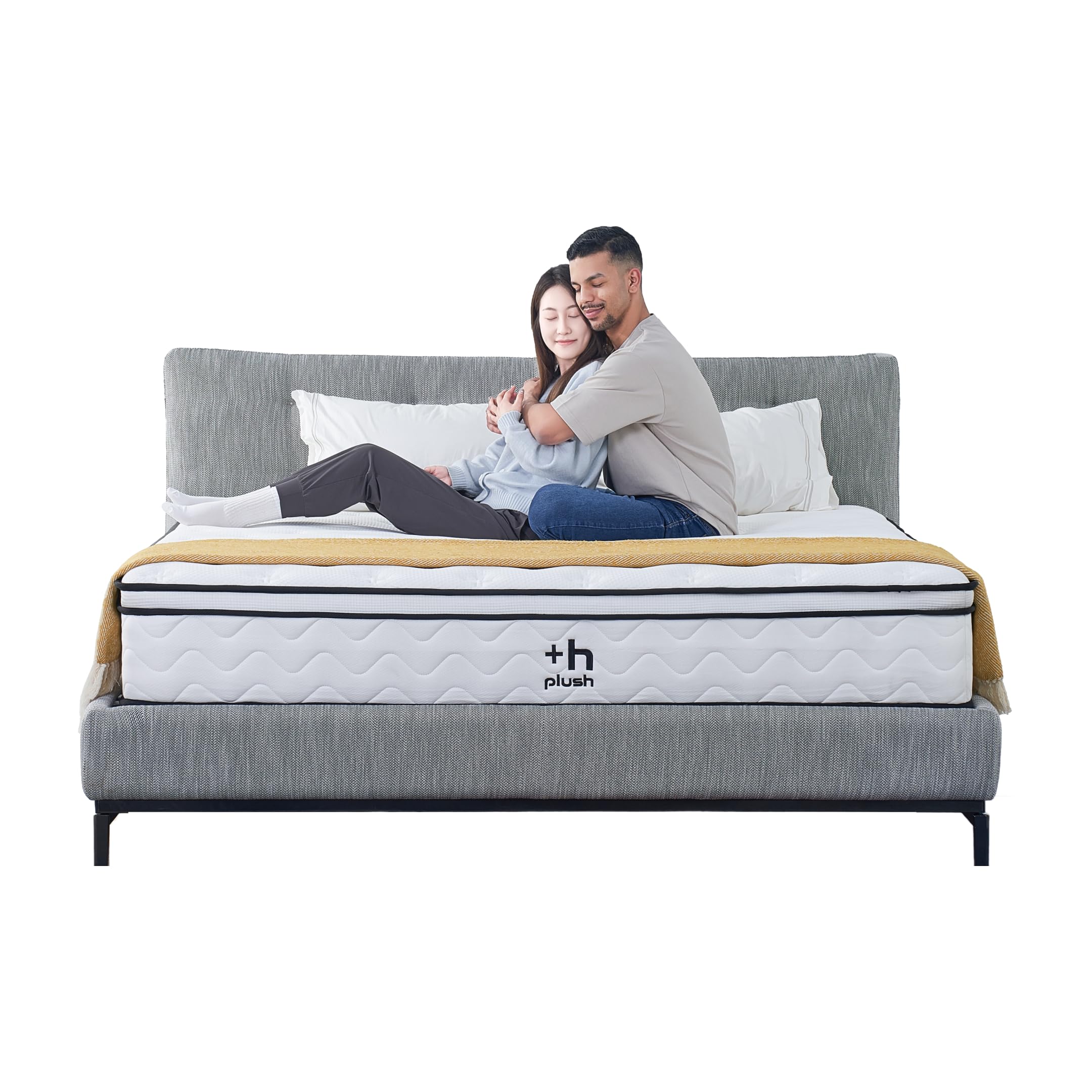 Plush Calm, 12 Inch Queen Size Mattress, Hybrid Pocketed Springs, Mattress in a Box