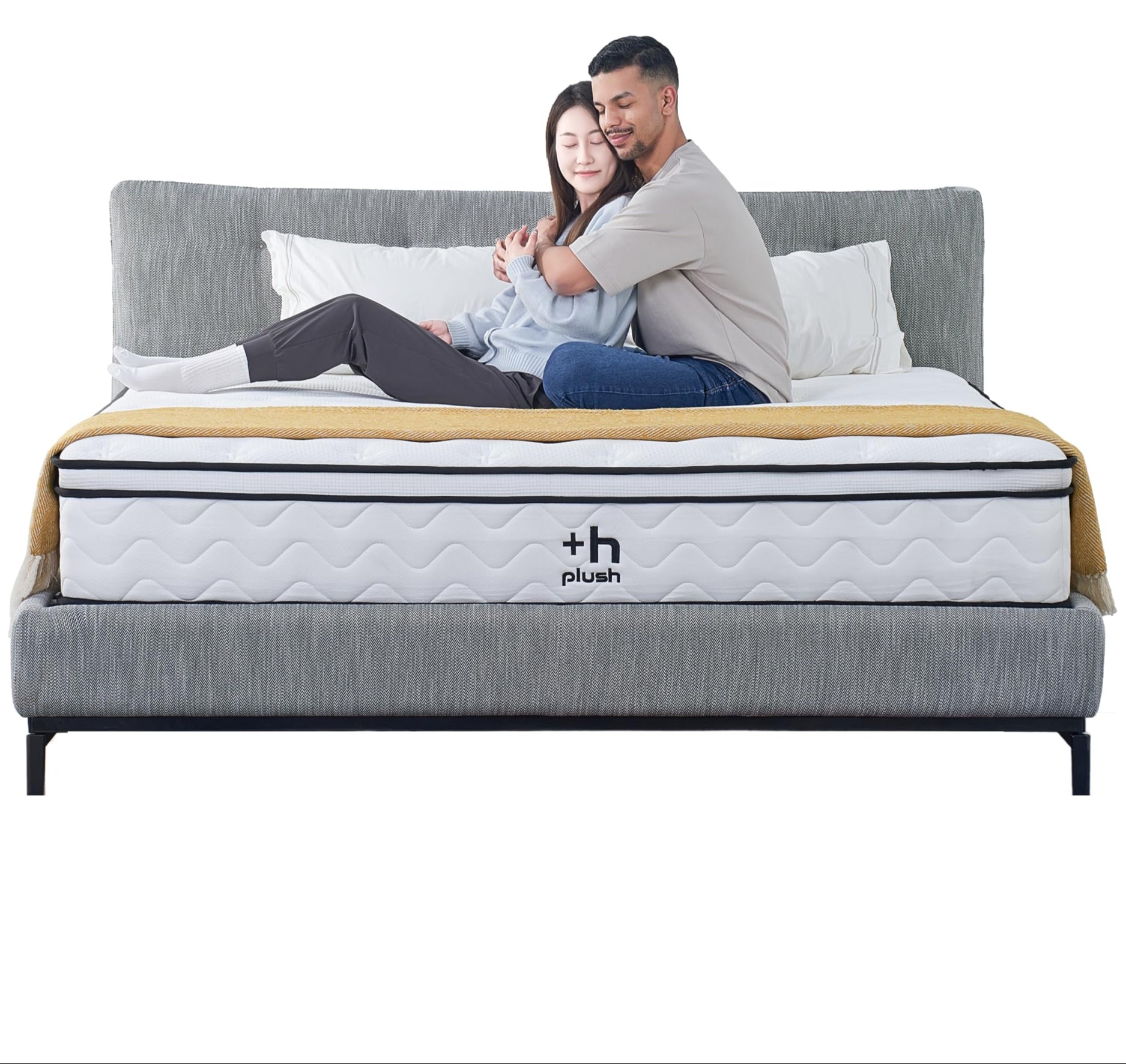 Plush Calm, 12 Inch King Size Mattress, Hybrid Pocketed Springs