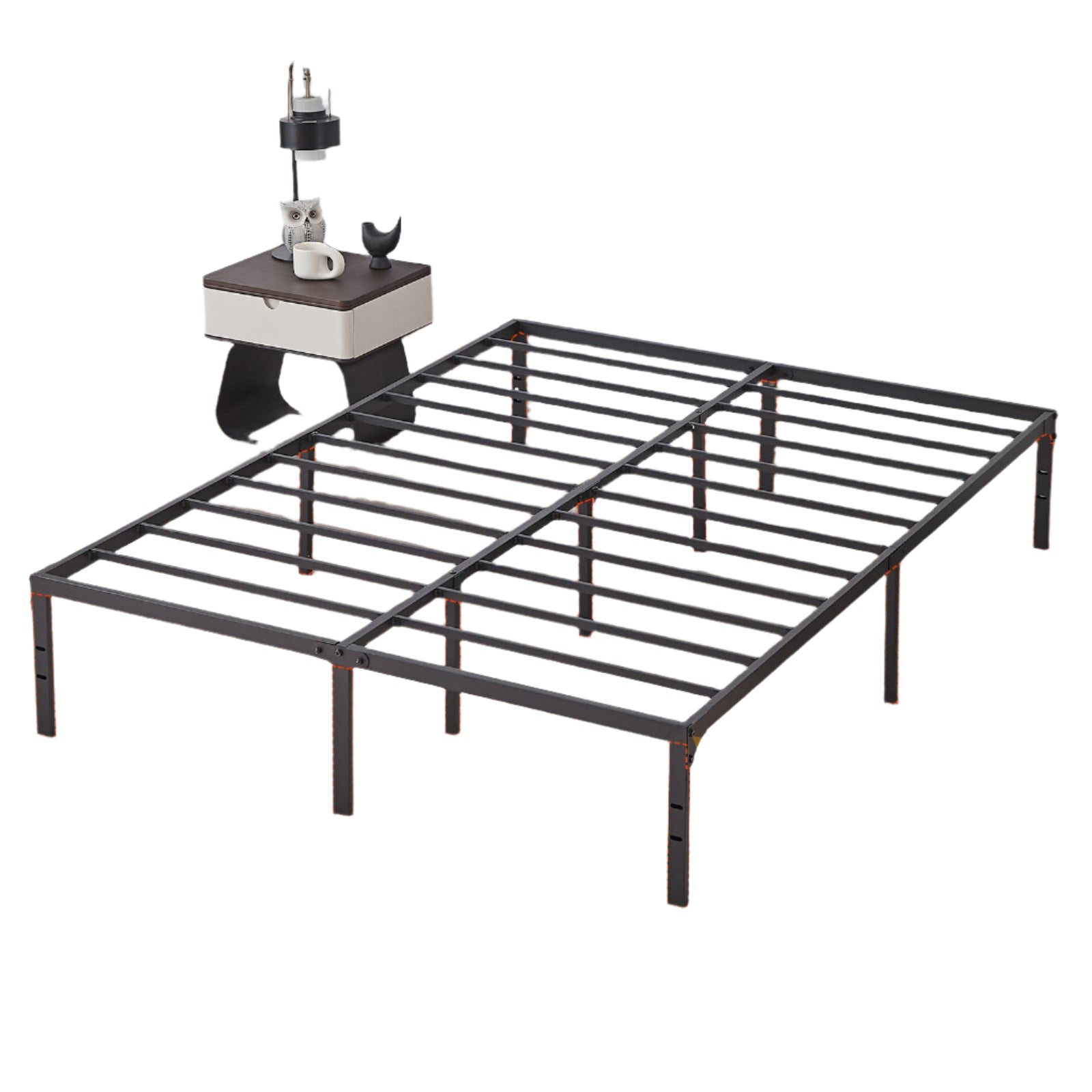14 Inch Metal Platform Bed Frame Queen Size, Heavy Duty Sturdy