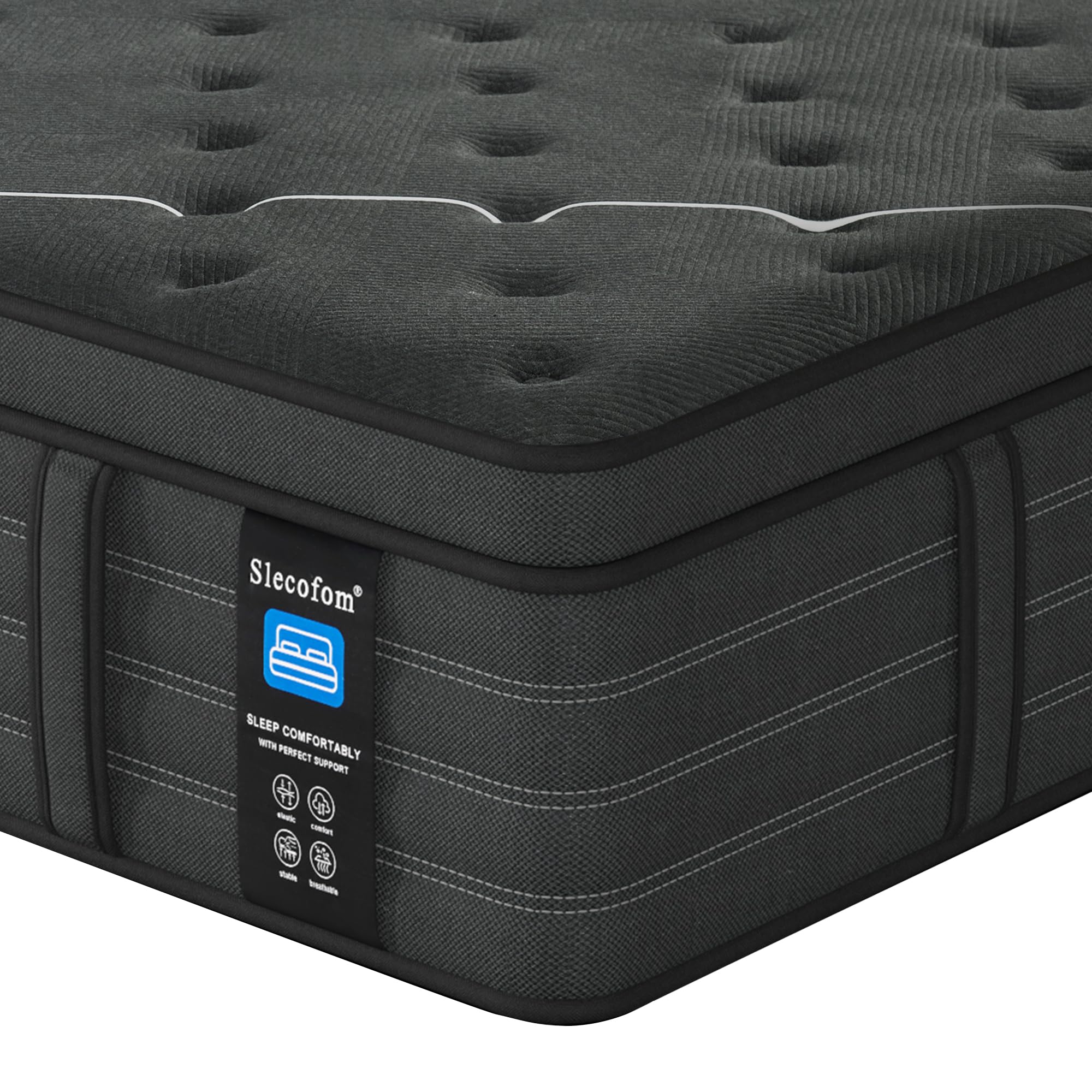 Extra Firm King Mattress，14 inch Gel Memroy Foam Hybrid Mattress for Extra