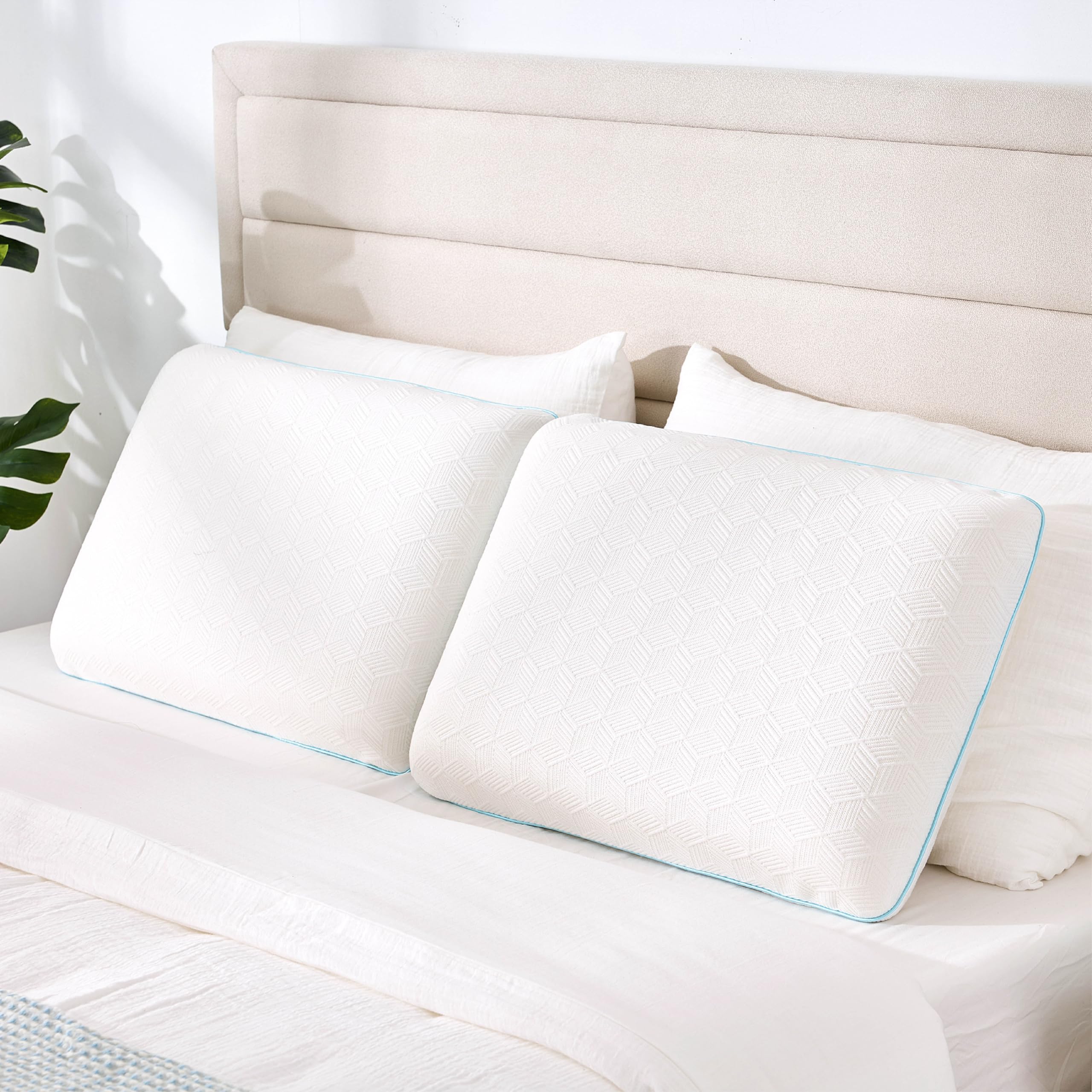 Standard Bed Pillow Size-Memory Foam Made in USA-for Side, Back and Stomach