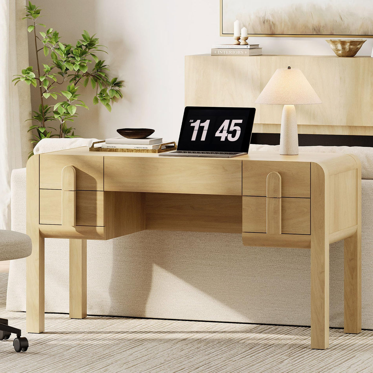 Executive Desk with Drawers & Charging Station