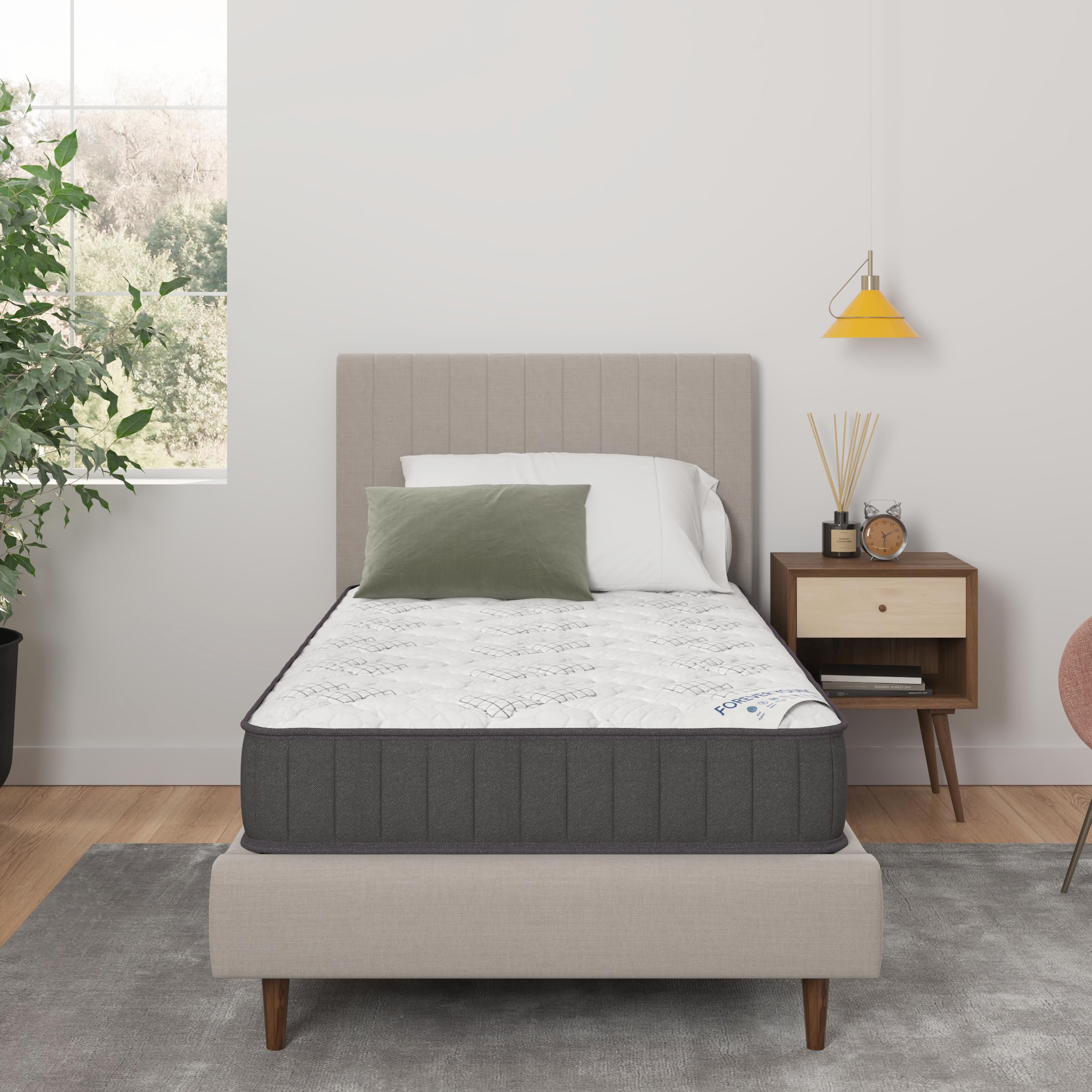 9" Hybrid Twin Mattress - Rock Hard Feel - Made in USA - Individually Pocketed