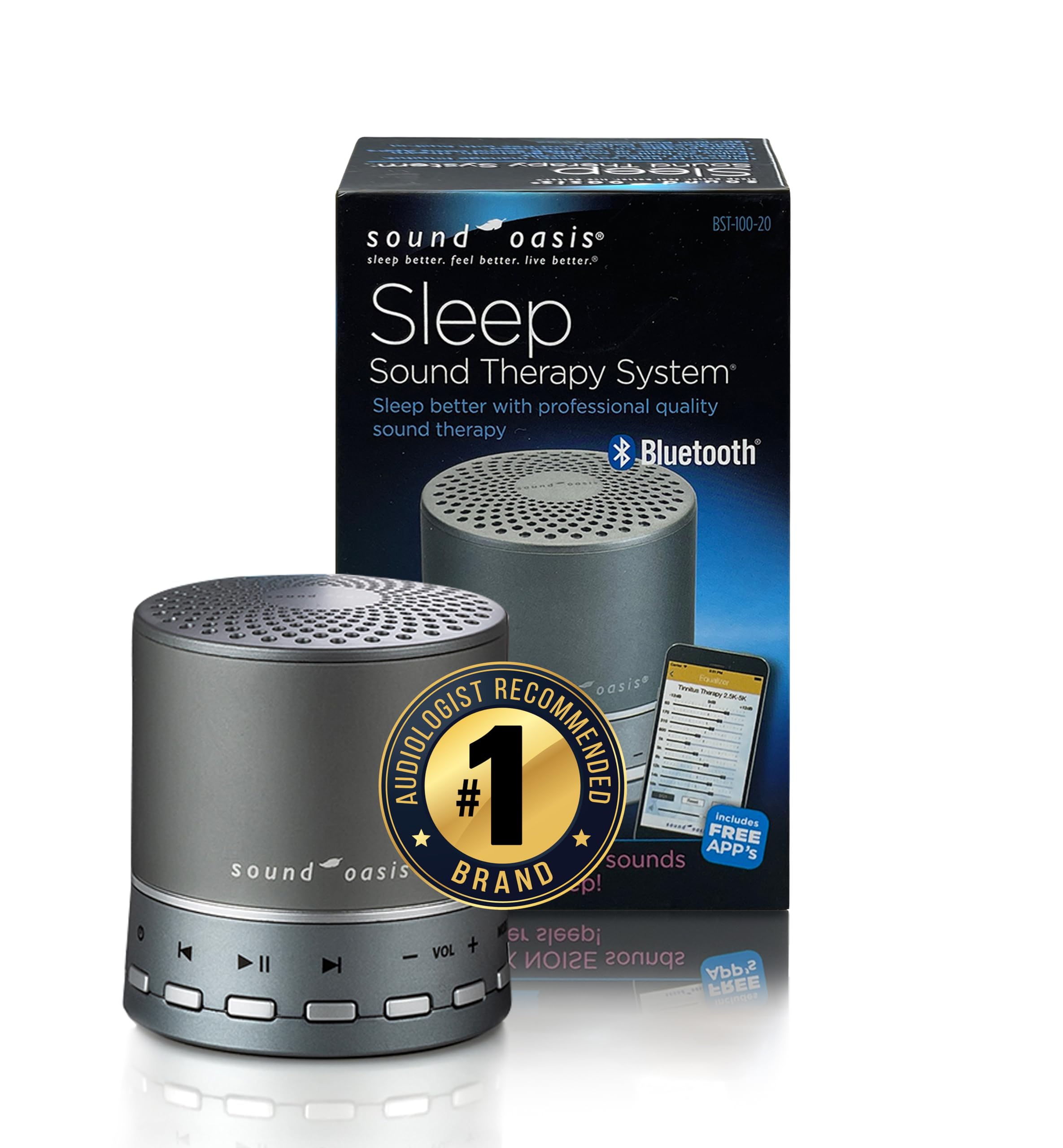 Bluetooth White Noise Machine – Portable Sound Machine with 20 Non-Looping Nature