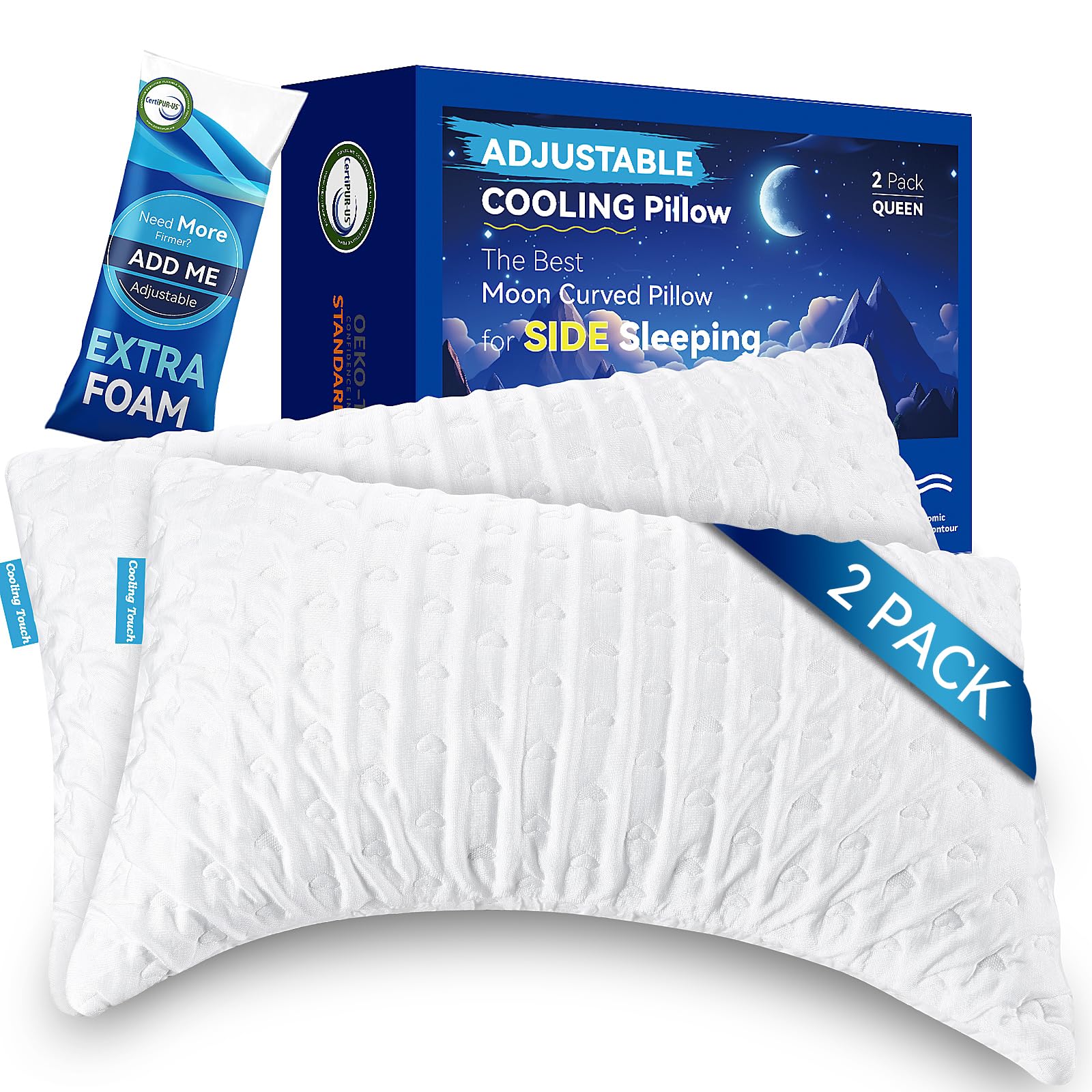 Pillow for Adults, Cooling Cervical Pillow for Neck and Shoulder