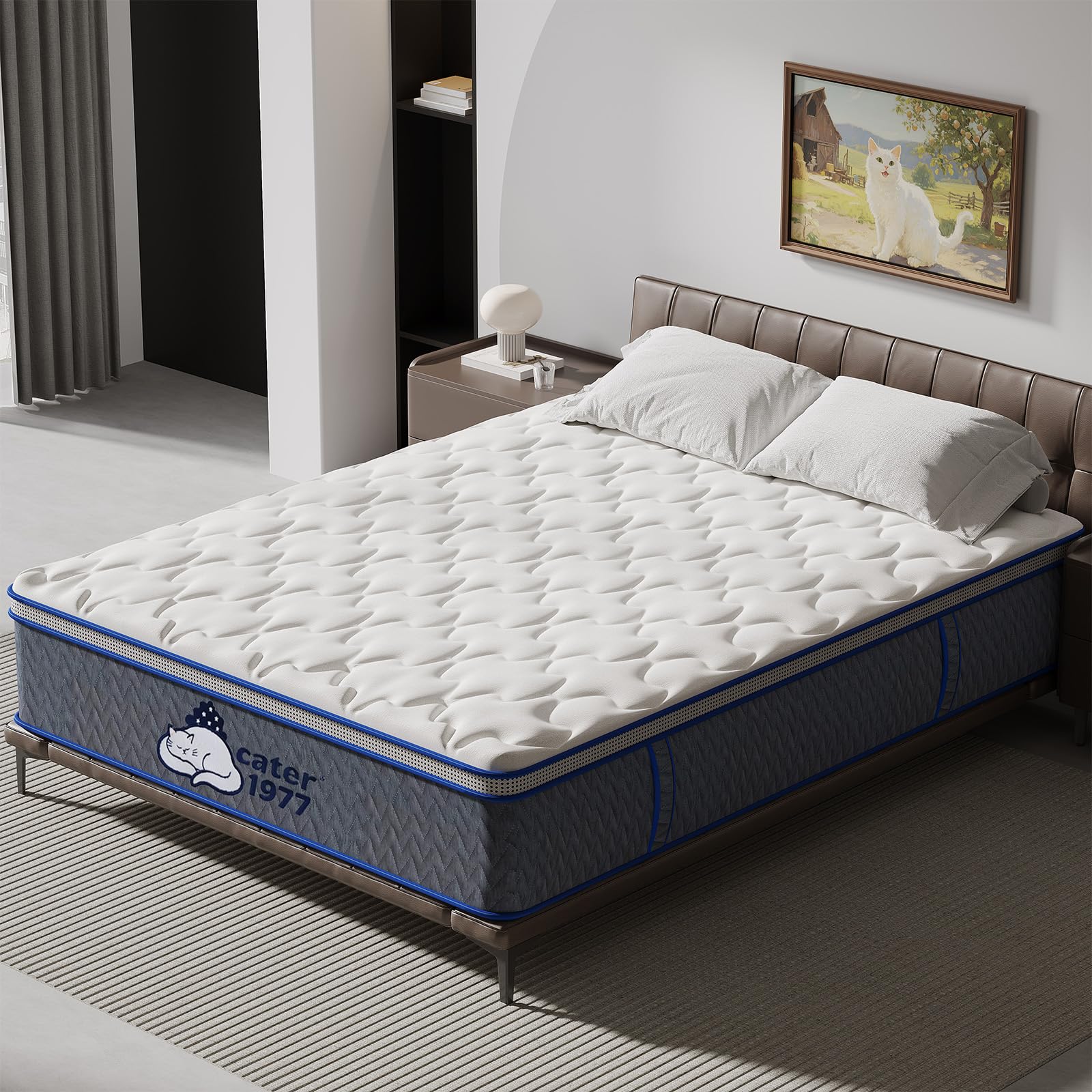 Bed Hybrid Queen Mattress-Medium Firm-Memory Foam Mattress -9-Layer Thickened