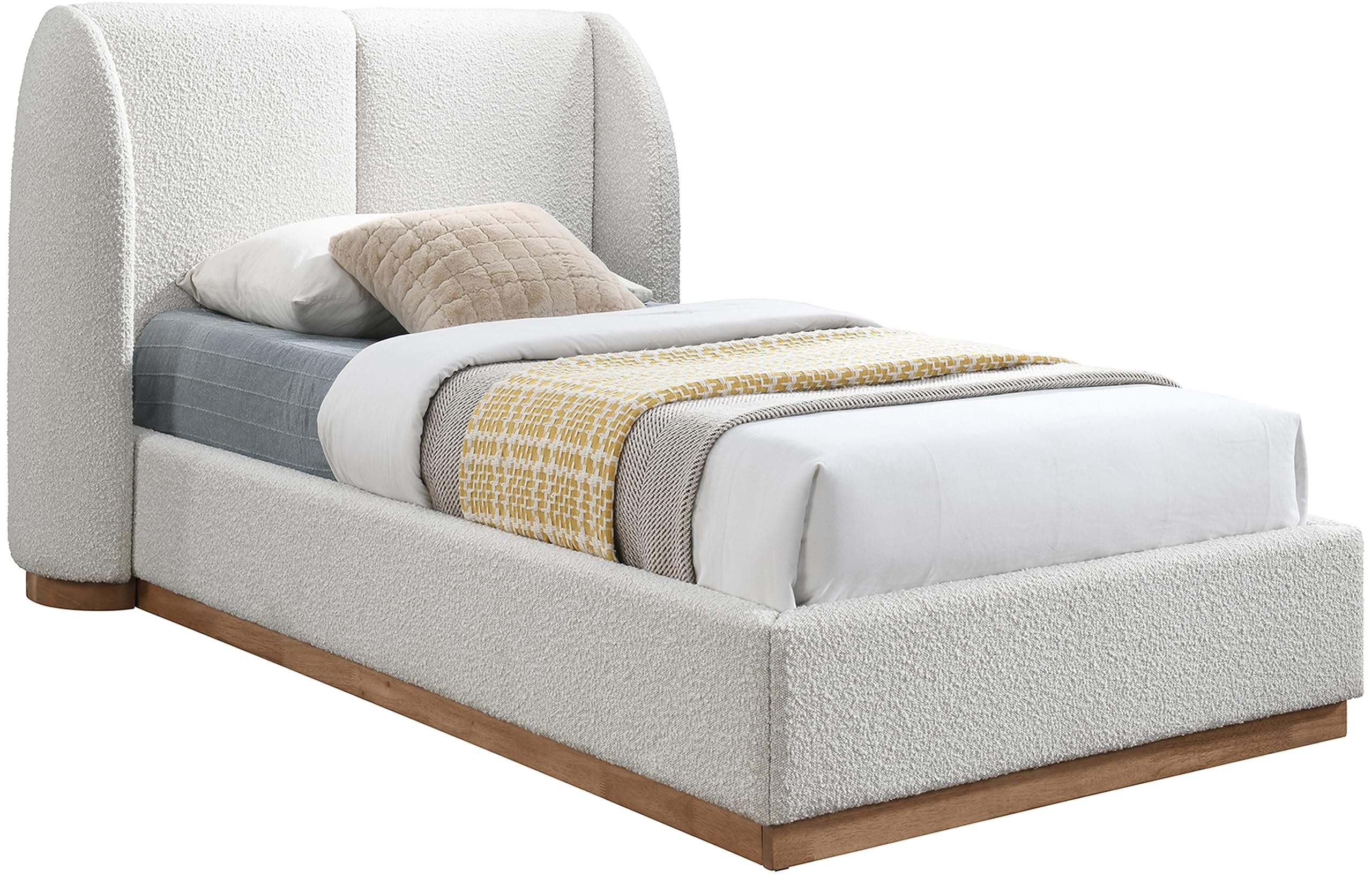 JardinCream-T Jardin Collection Art Deco Twin Bed with Rich