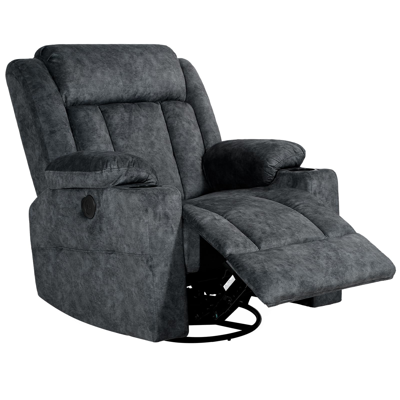 Retro Rocking Recliner Chair, Massage Rocker Recliner Chair with Vibration