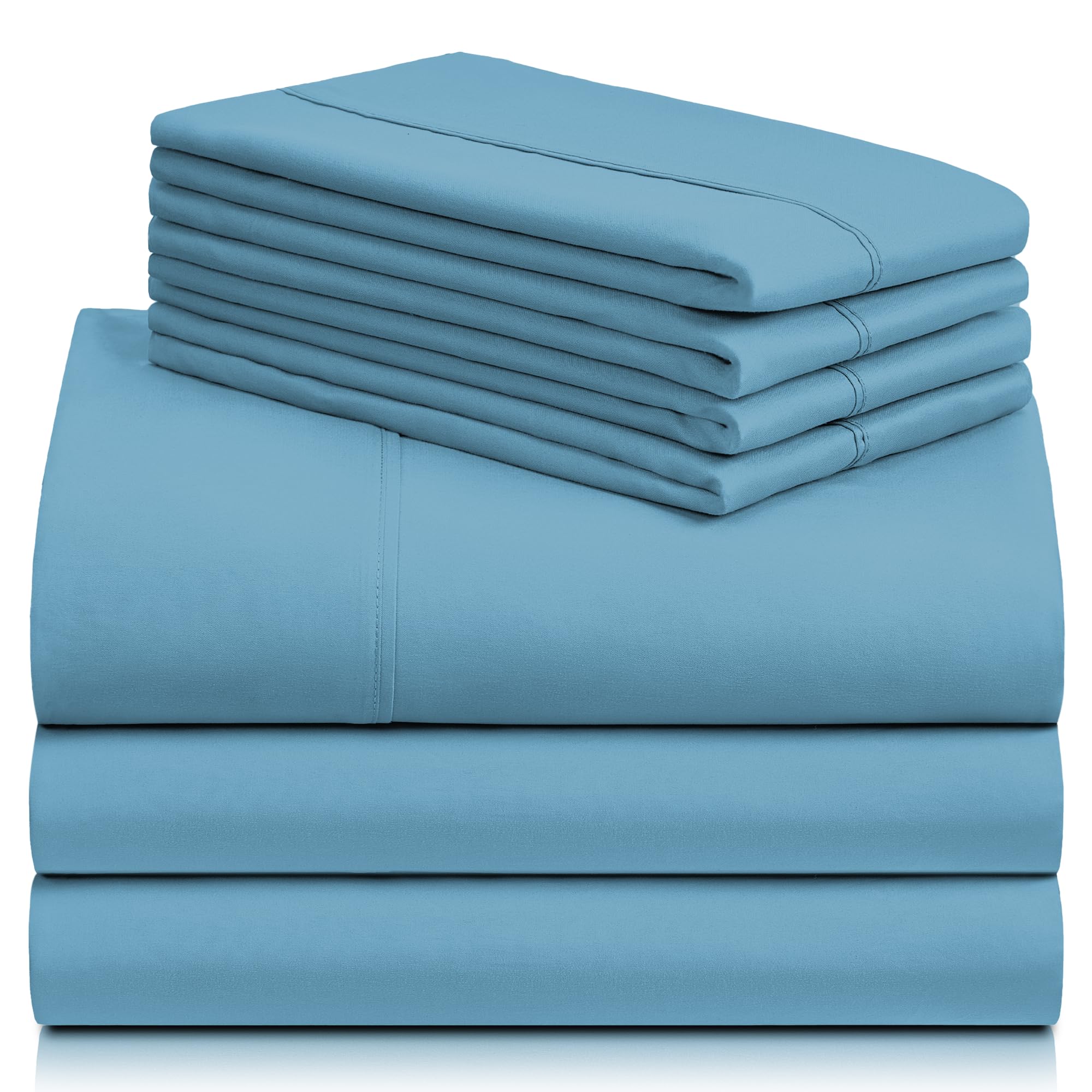 5 PC Sheet Set Bed Sheets Deep Pockets 18" Eco Friendly Wrinkle Free