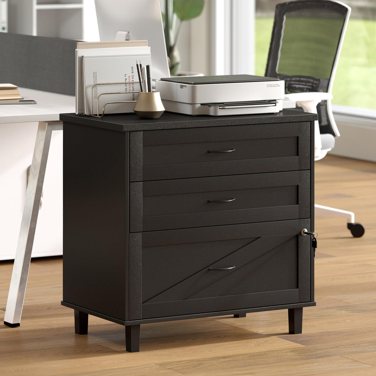 3-Drawer Lateral File Cabinet with Lock