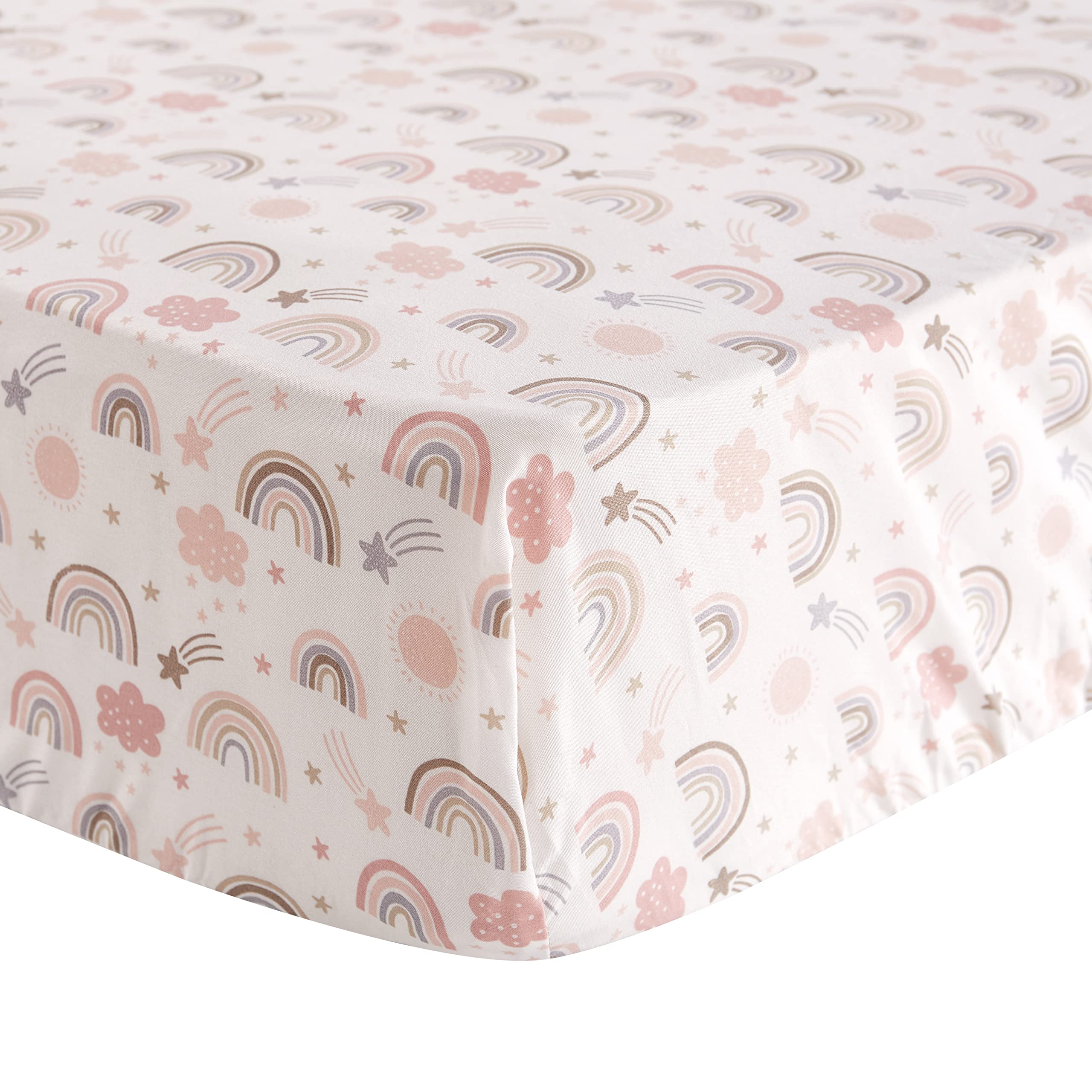 Rainbow Dreams Toddler Bed Set - Pink, Grey, Taupe