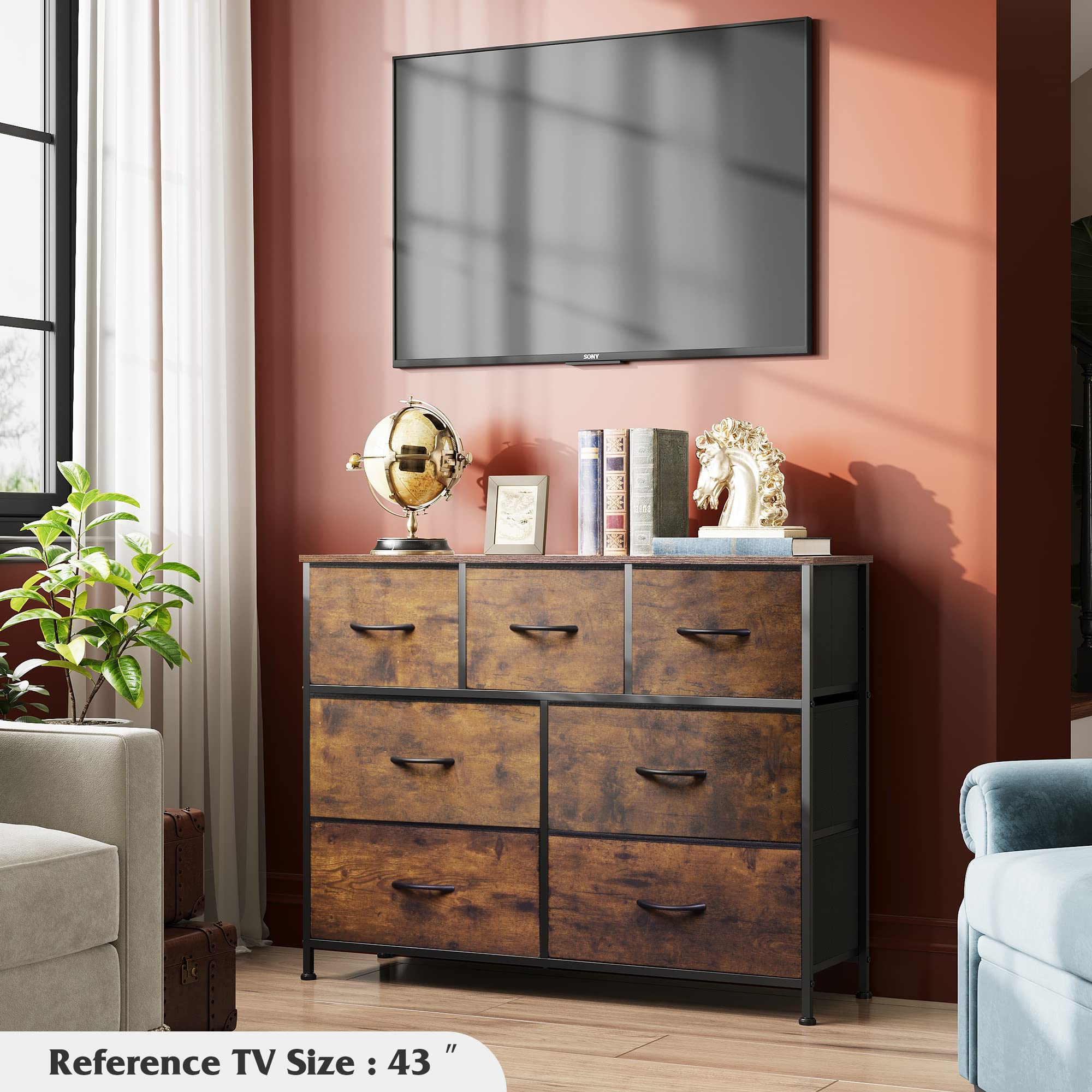 3 Drawer and 7 Drawer Dresser Set, Dresser for Bedroom, Closet, Hallway
