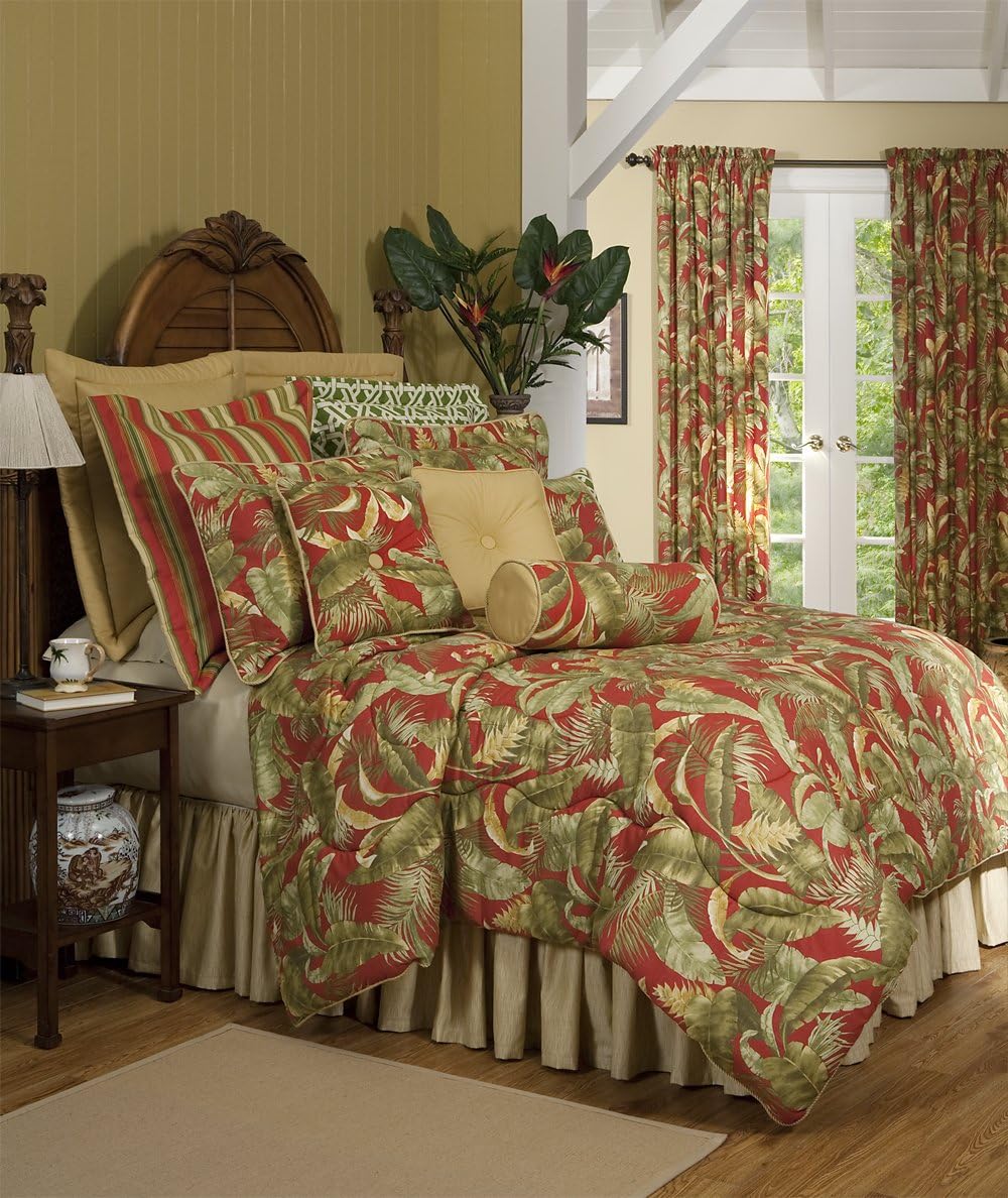 Captiva Cal King 12 Piece Bedding Ensemble Set, 18" Bed Skirt