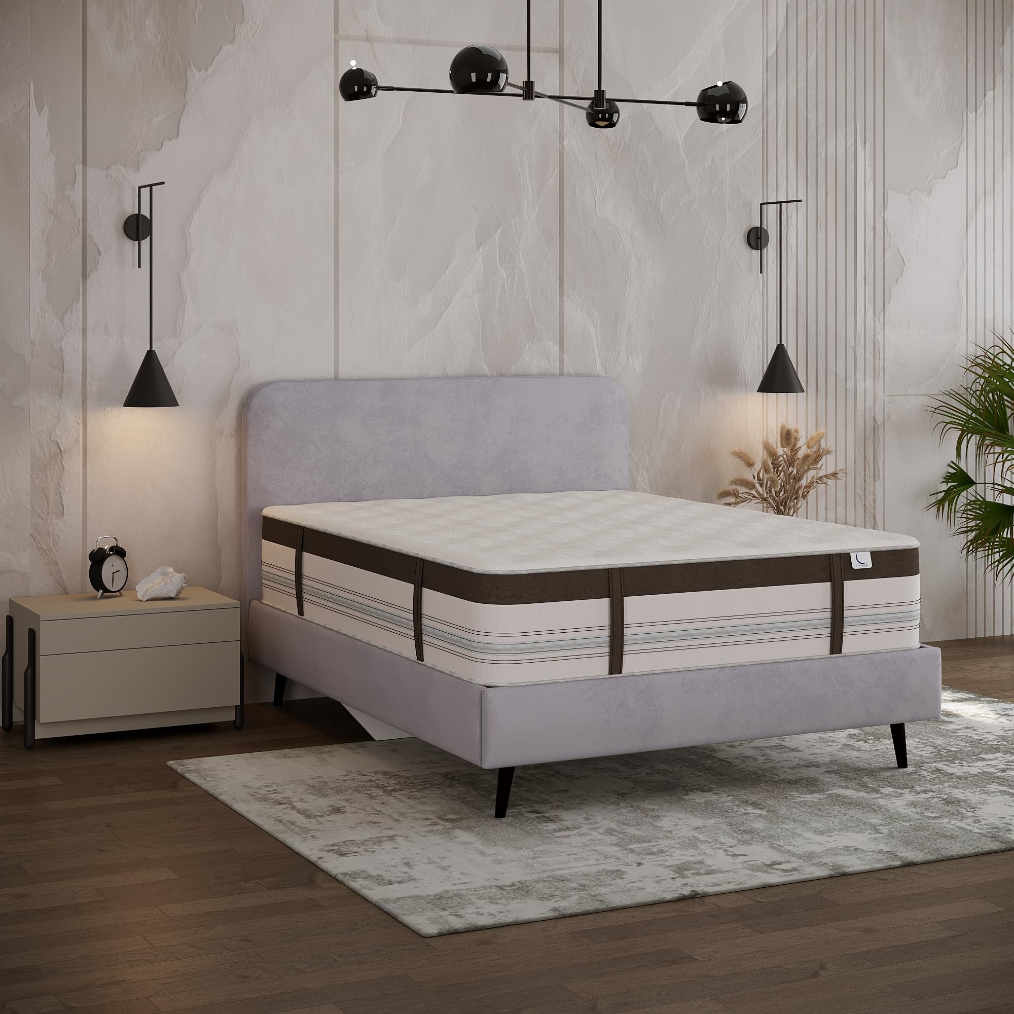 Foster Hybrid Latex Mattress 12" Natural Cooling Plush Prefomance
