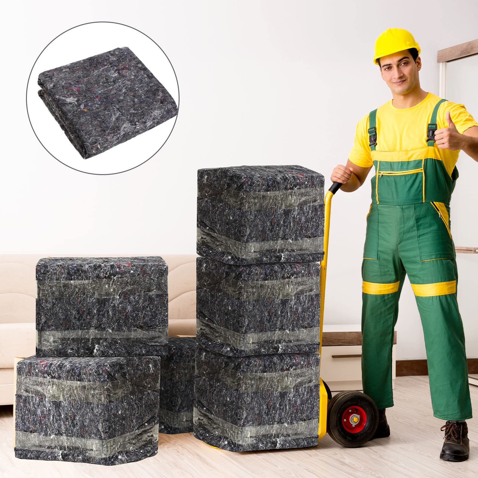 32 Pieces Textile Moving Blankets Bulk 54 x 72 Inch Furniture