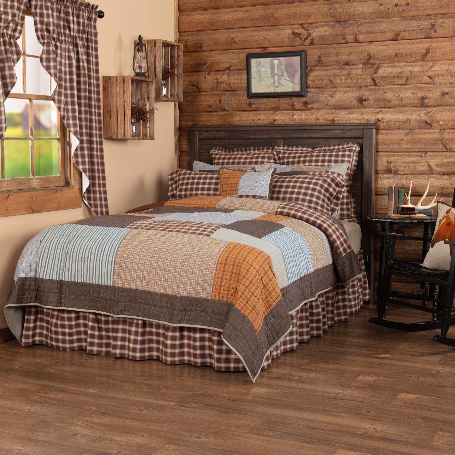 Rustic & Lodge Farmhouse Bedding-Rory Grey Quilt, Luxury King-120x105