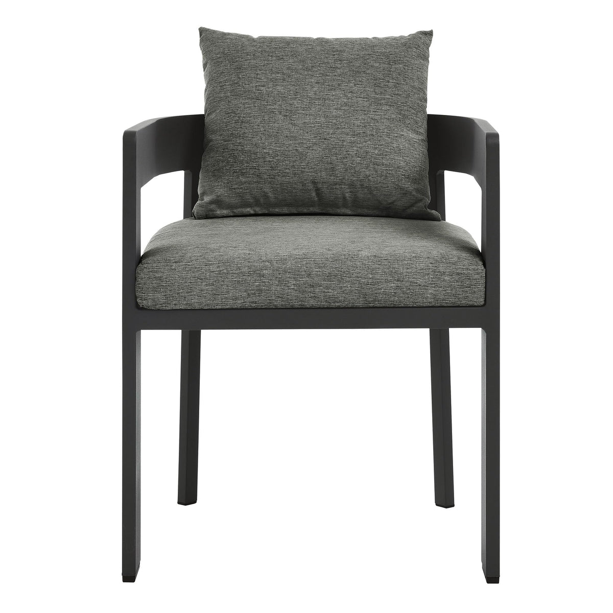 Outdoor Patio Aluminum Dining Armchair with Cushions