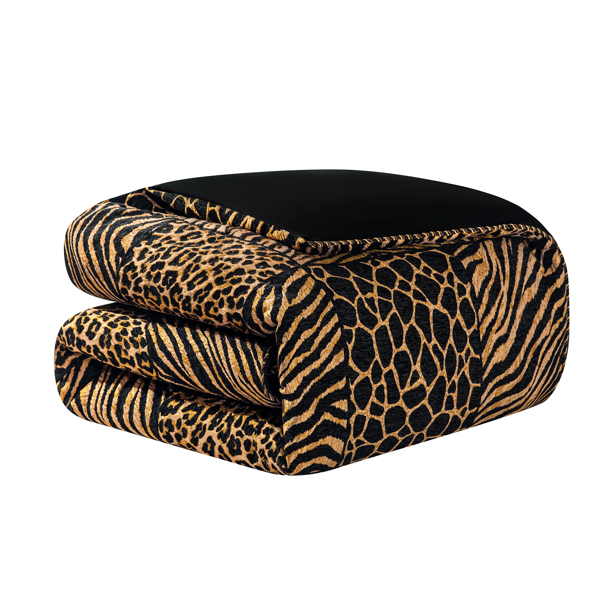 8-Piece Safari Comforter Set Queen Size, Leopard, Tiger, Giraffe