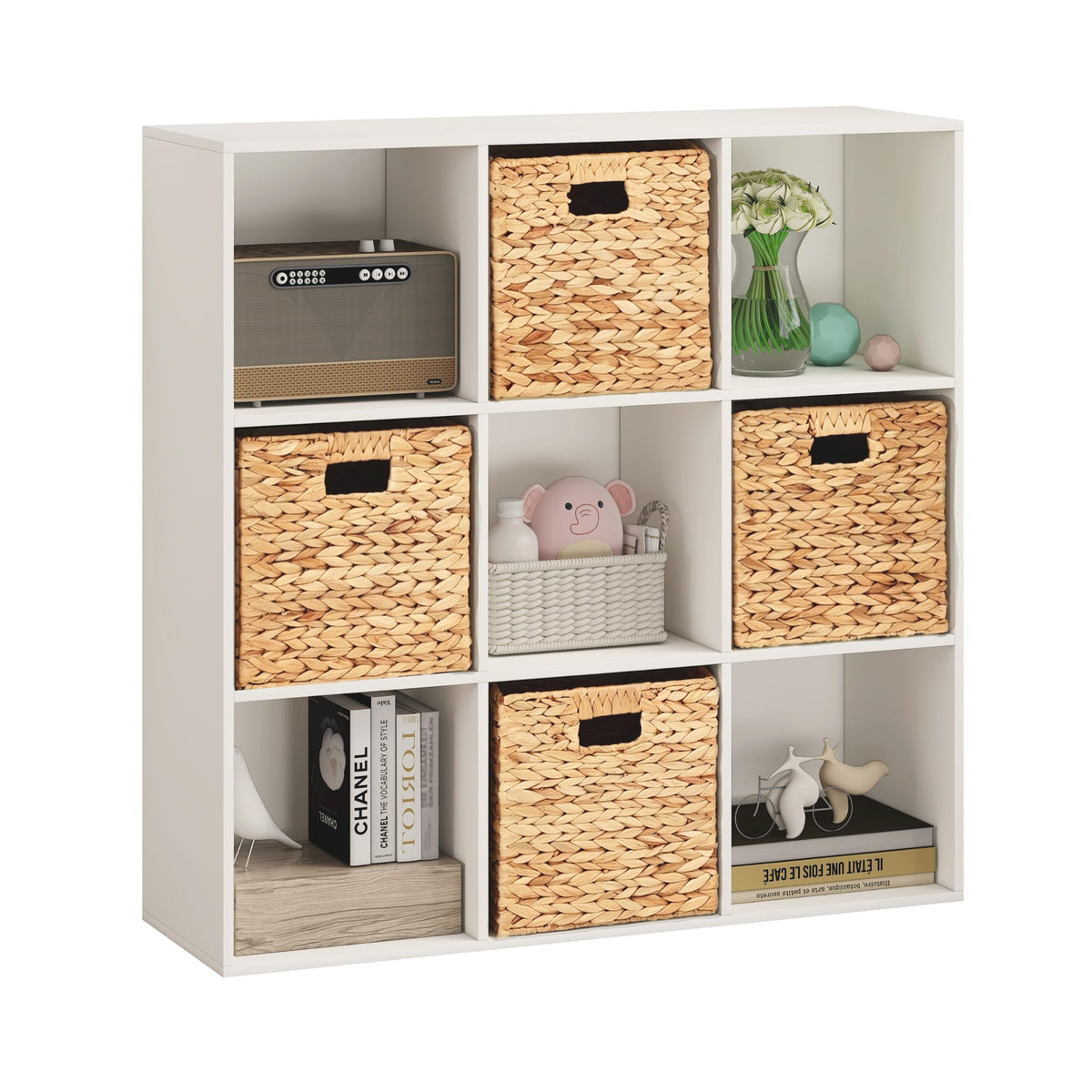 Cube Storage Organizer with Solid Wood Shelves