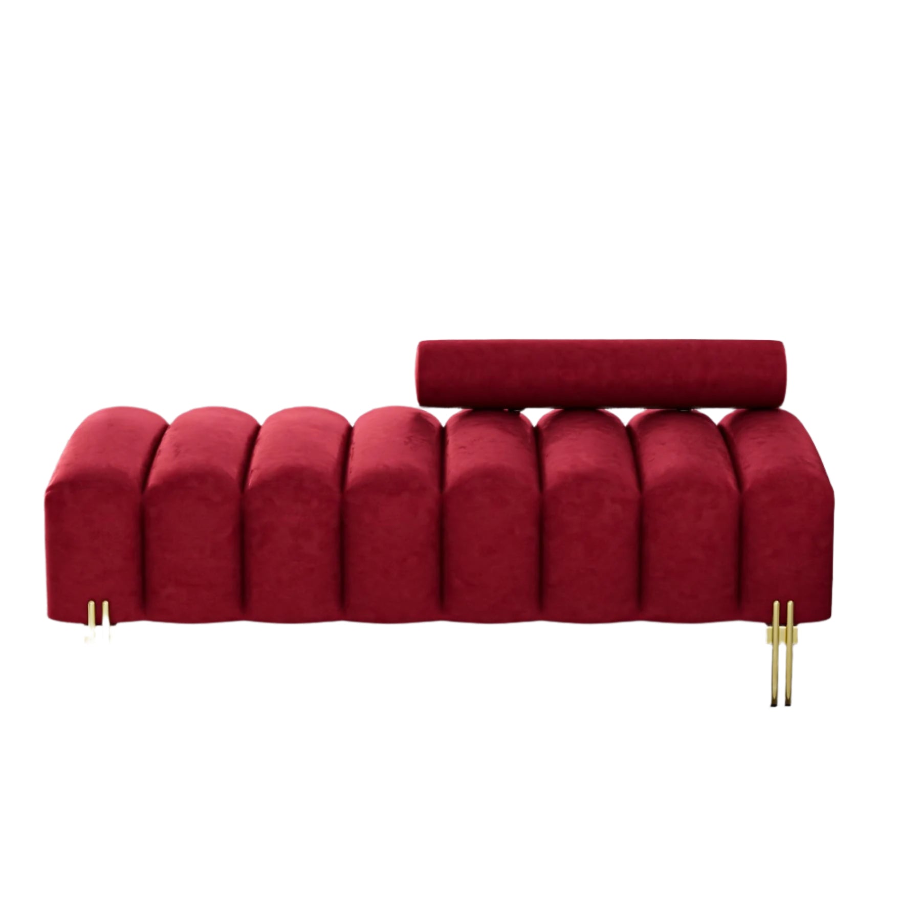 Modern Bench for Bedroom, 52.2" Channel Tufted End of Bed Bench