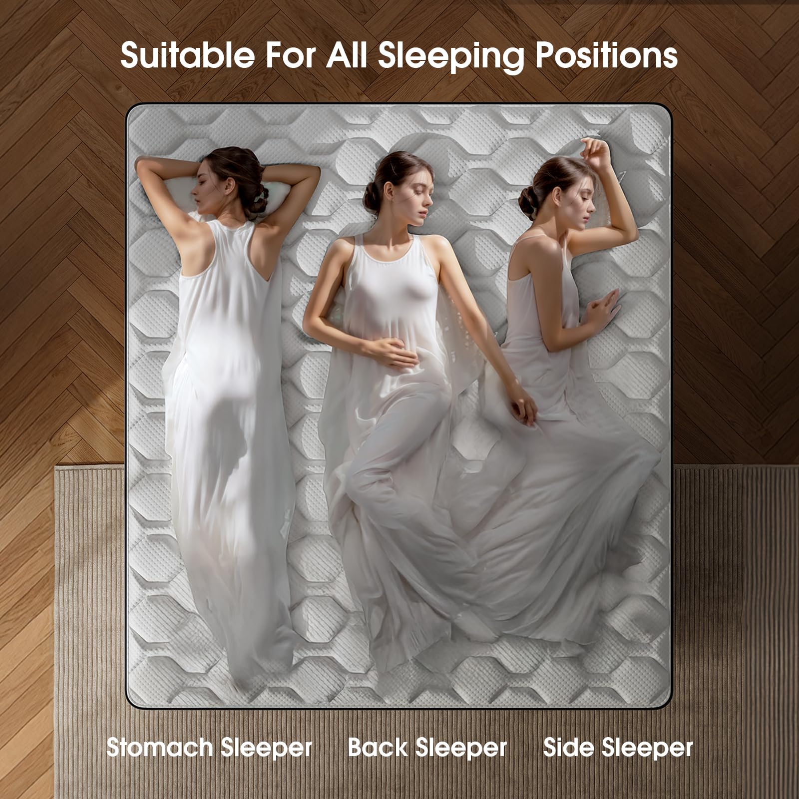 KauRelax King Size Mattress,12 Inch Hybrid King Mattress in a Box,Medium Firm,Gel Memory Foam and Pocket Springs,Pressure Relief,100-Night Trial,CertiPUR-US Certified