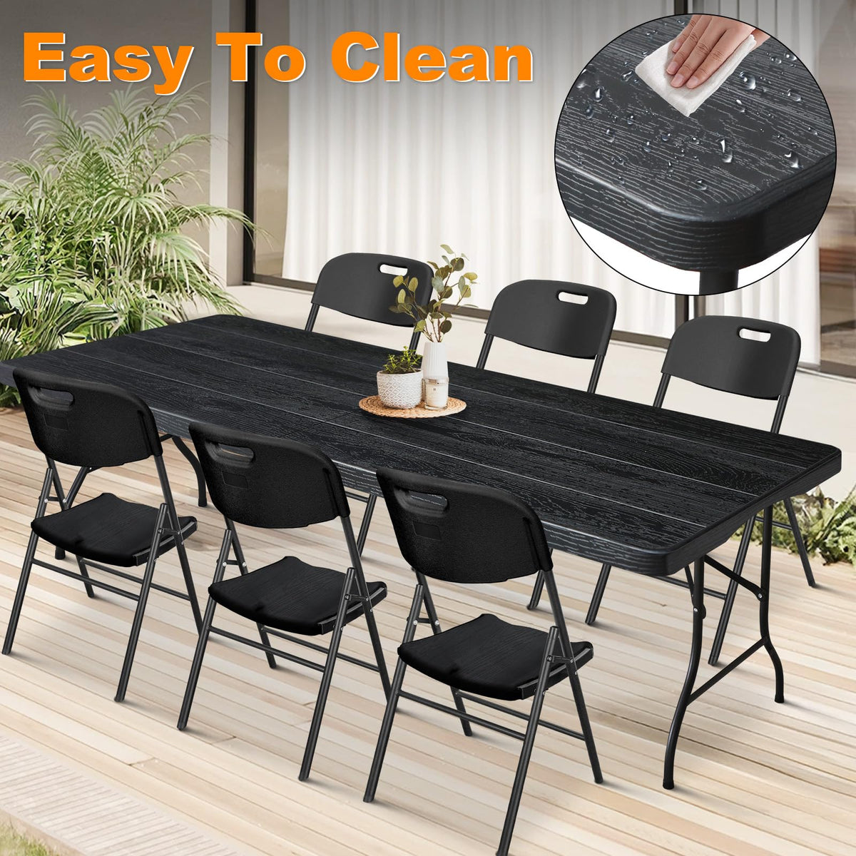6ft Fold-in-Half Folding Table