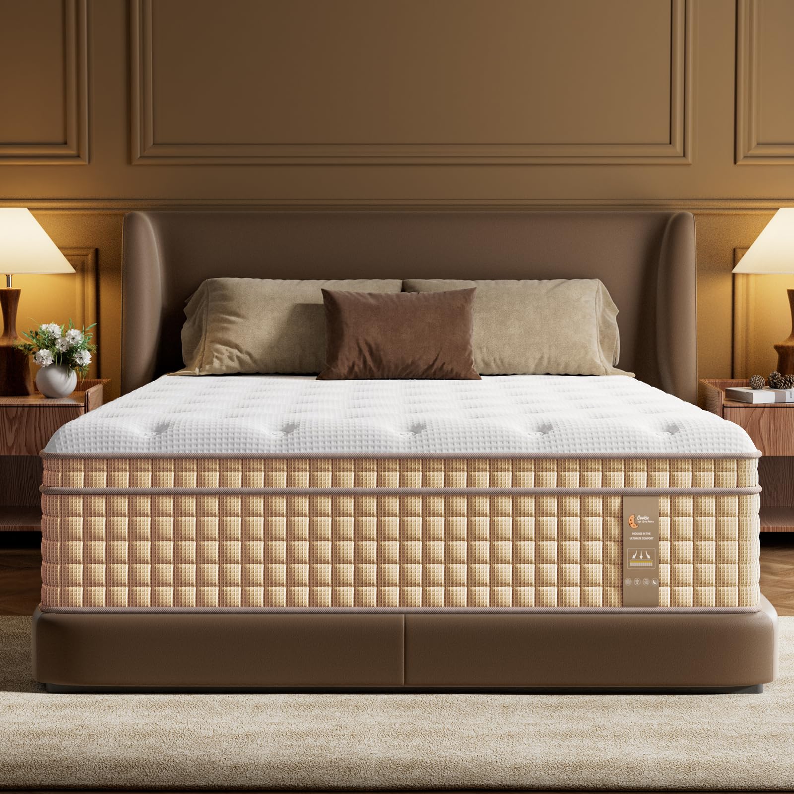Queen Mattress Hybrid 14 Inch Mattresses Gel Memory Foam & Pocket Spring