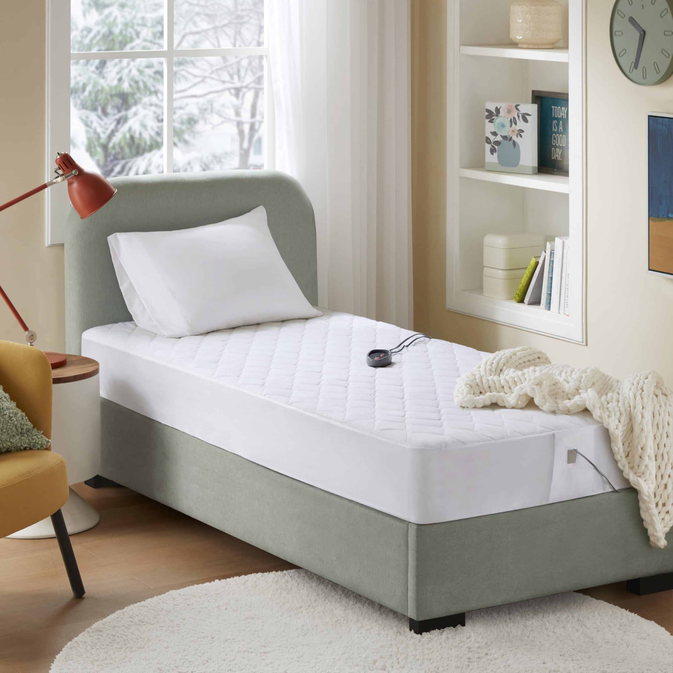 Cotton Blend Heated Mattress Pad Secure Comfort Technology - Luxury Quilted Electric