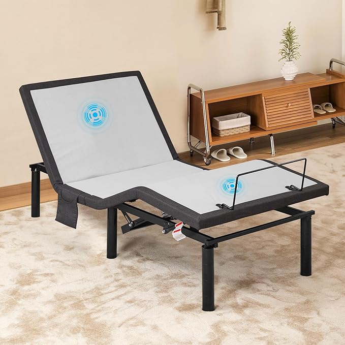 Adjustable Bed Frame with Massage and Remote