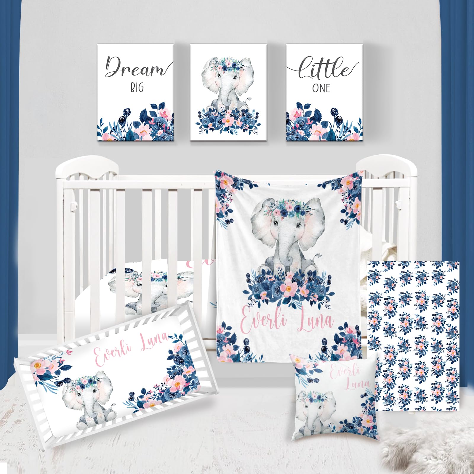 Personalized Baby Crib Bedding Set: Custom Baby Girl Crib Bedding Set Nursery
