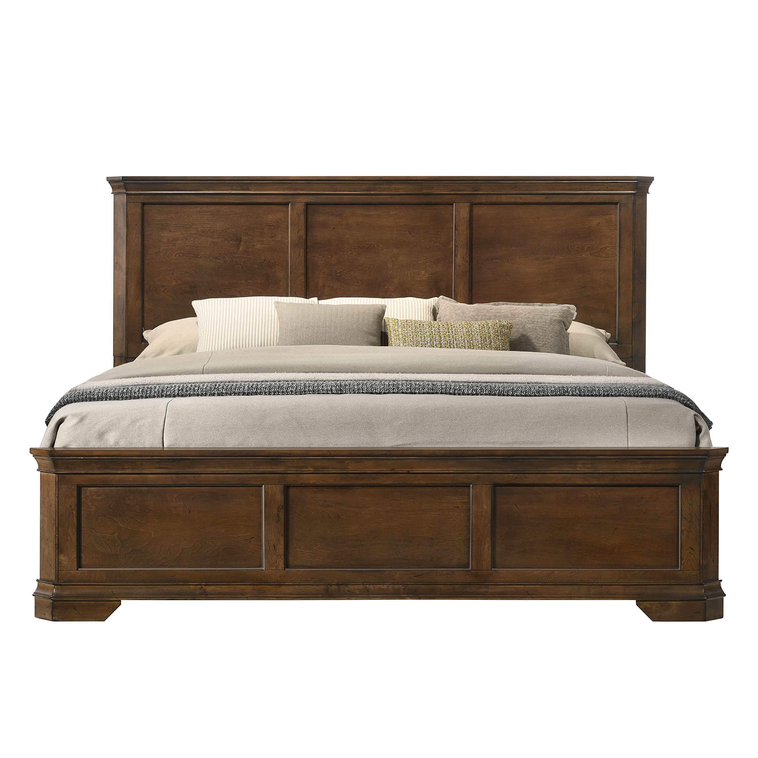 Maderne 3-Piece Bedroom Set with King Size Panel Bed and Two Nightstands