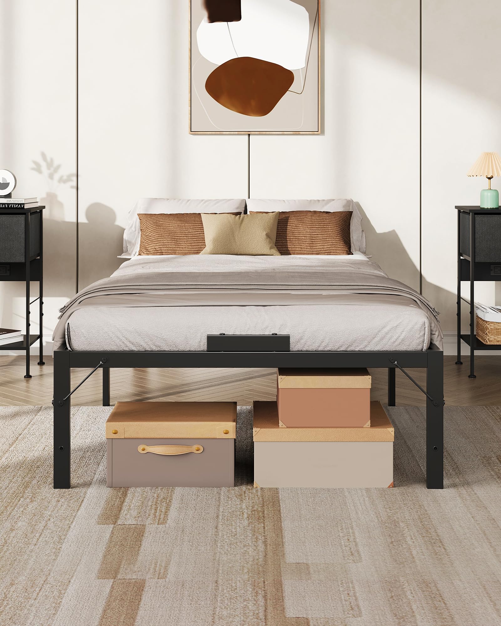 Twin Bed Frame, Metal Platform Bed Frame, Sturdy Bed Frame Twin Size