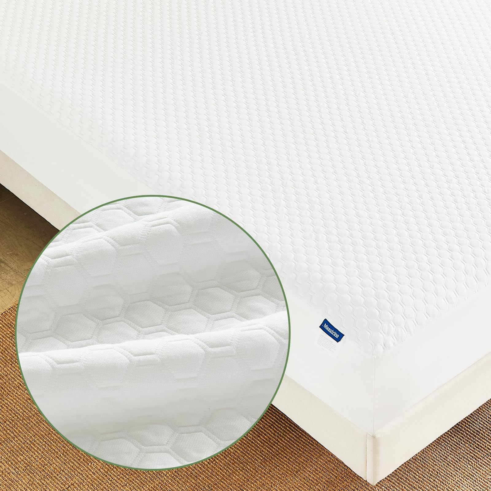 Premium Tencel King Mattress Protector in White, Natural and Skin Soft