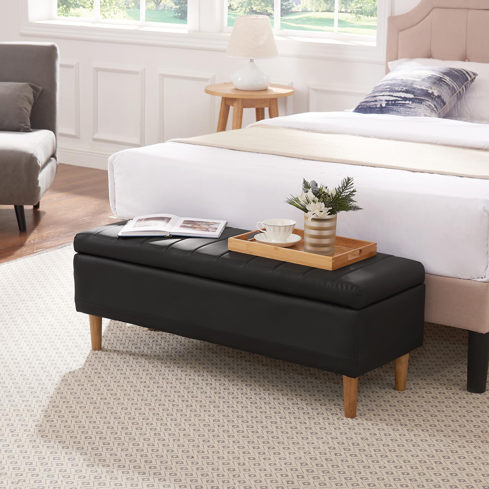 44" Ottoman Bench with Hidden Storage