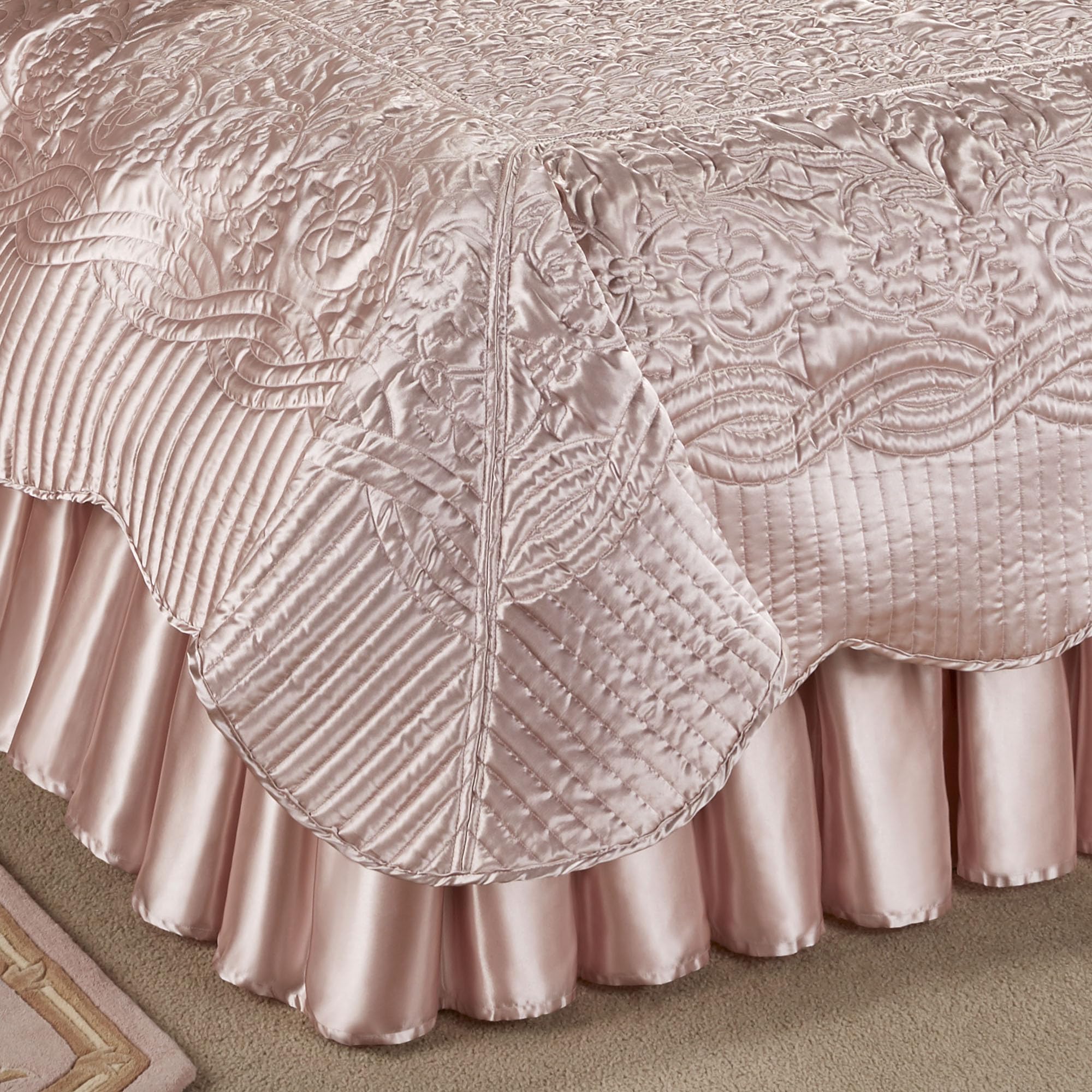 Prima Quilted Bedding | Rose Quartz Coverlet Set | 4 Piece Queen Set