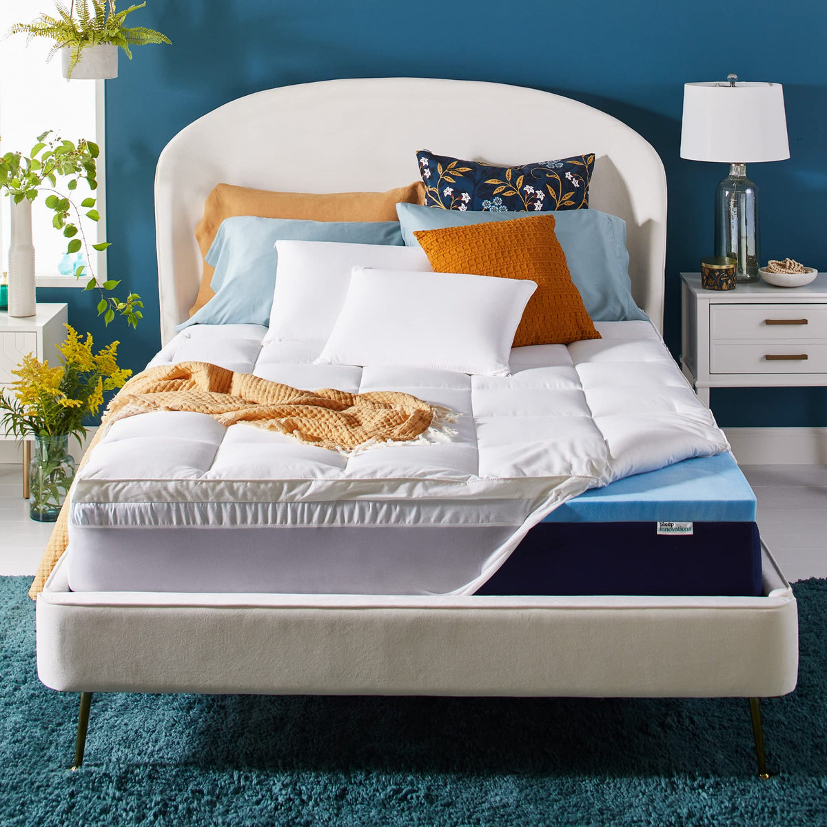 Dual Layer Gel Memory Foam Mattress Topper, Queen