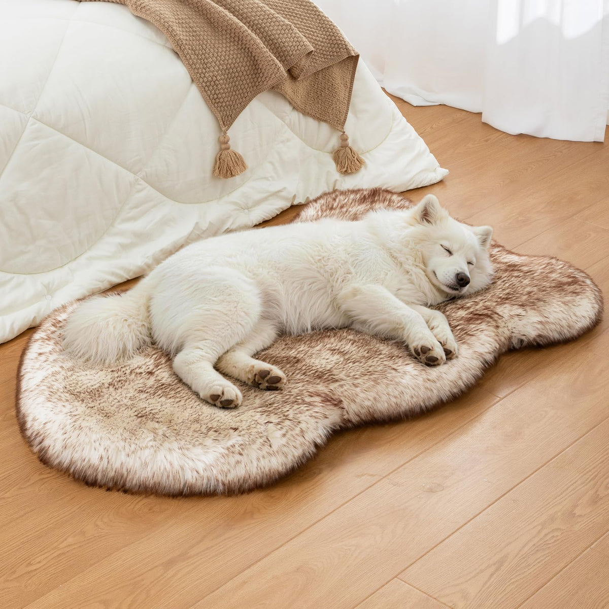 Orthopedic Faux Fur Dog Bed with Waterproof Removable Cover