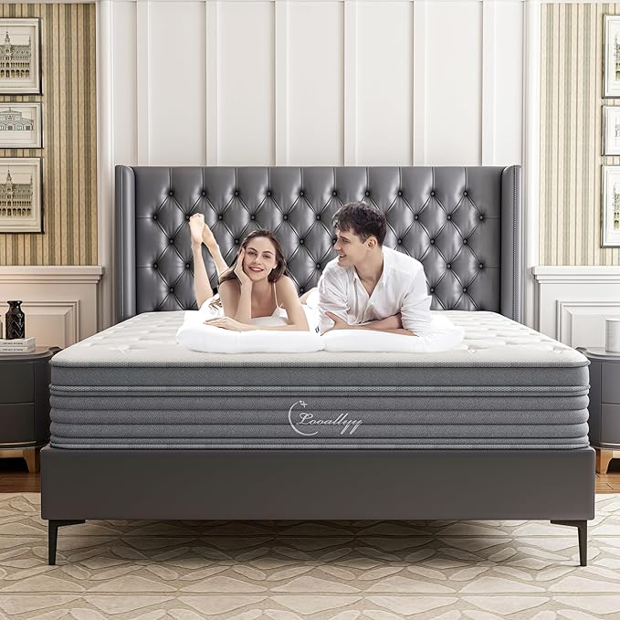 Queen Mattress 12 inch, Hybrid Memory Foam Box Mattress