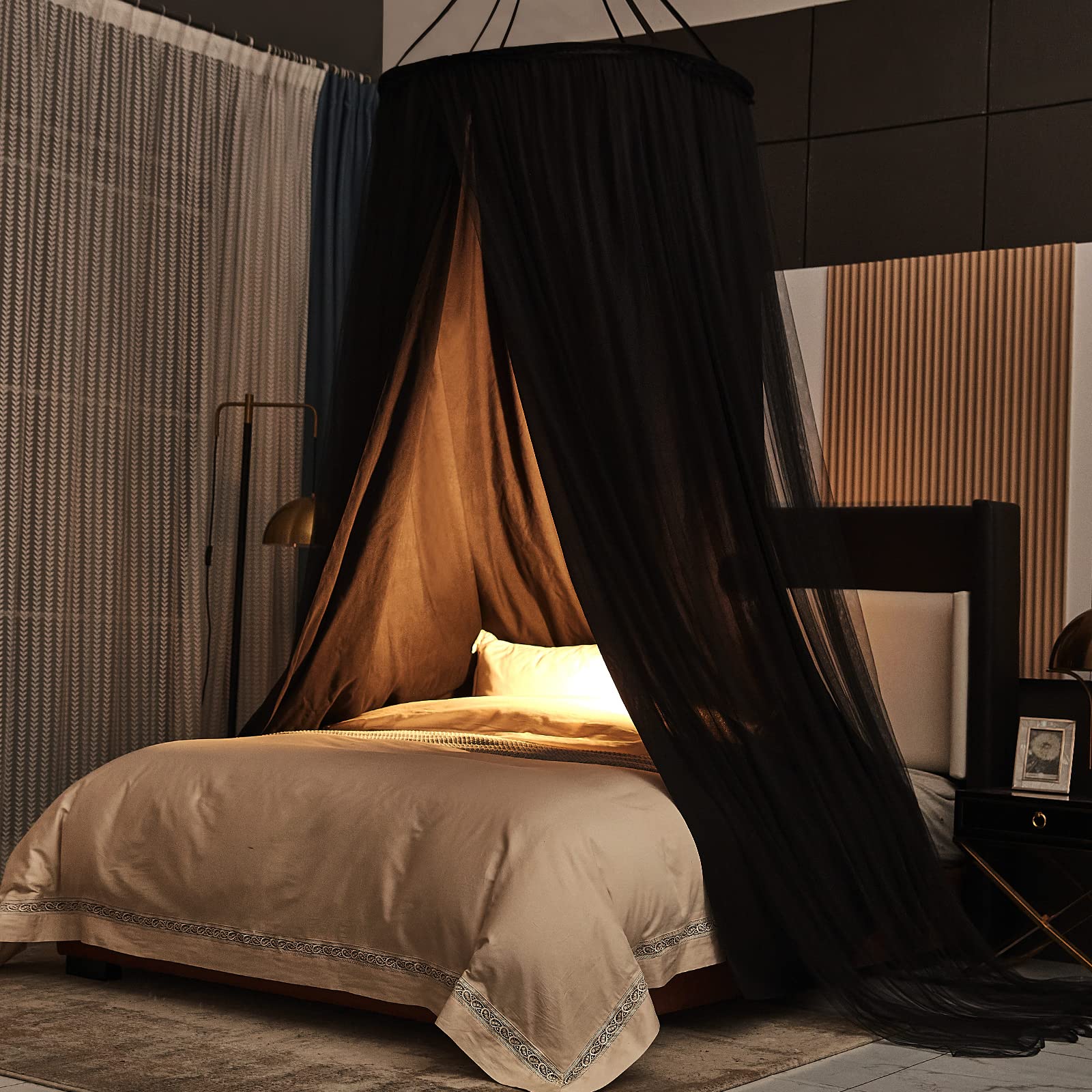 Luxurious Bed Canopy for Girls & Adults - Double Layer Princess Canopy with Lace