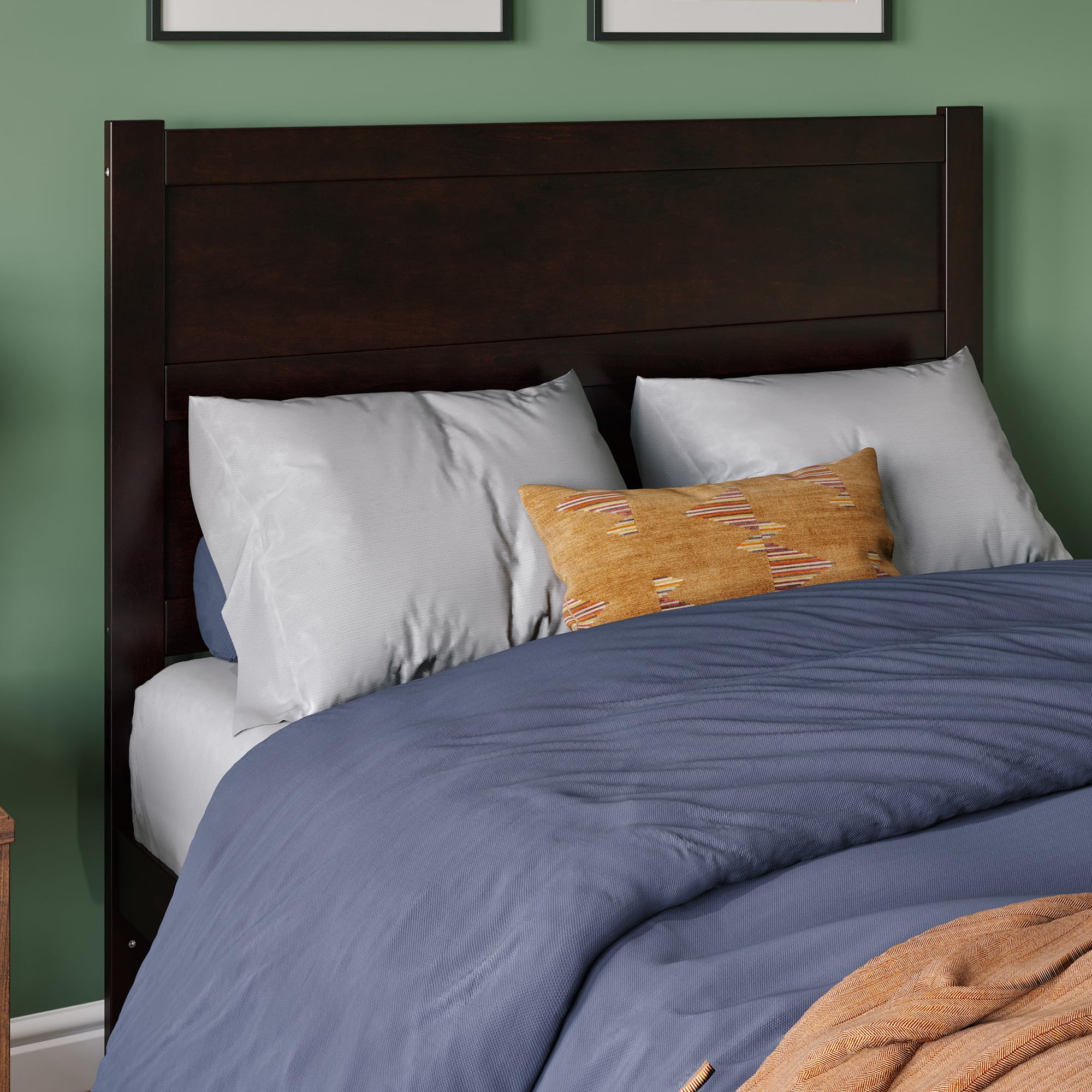Solid Wood Panel Headboard, Full, Espresso