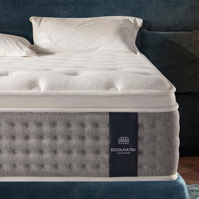 Queen Mattress 12 Inch,Medium Firm Hybrid with Memory Foam& Individually
