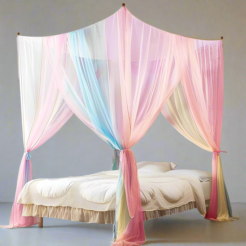 Bed Canopy, Canopy Bed Curtains Bed Drapes for Full Queen King Size Bed Mosquito