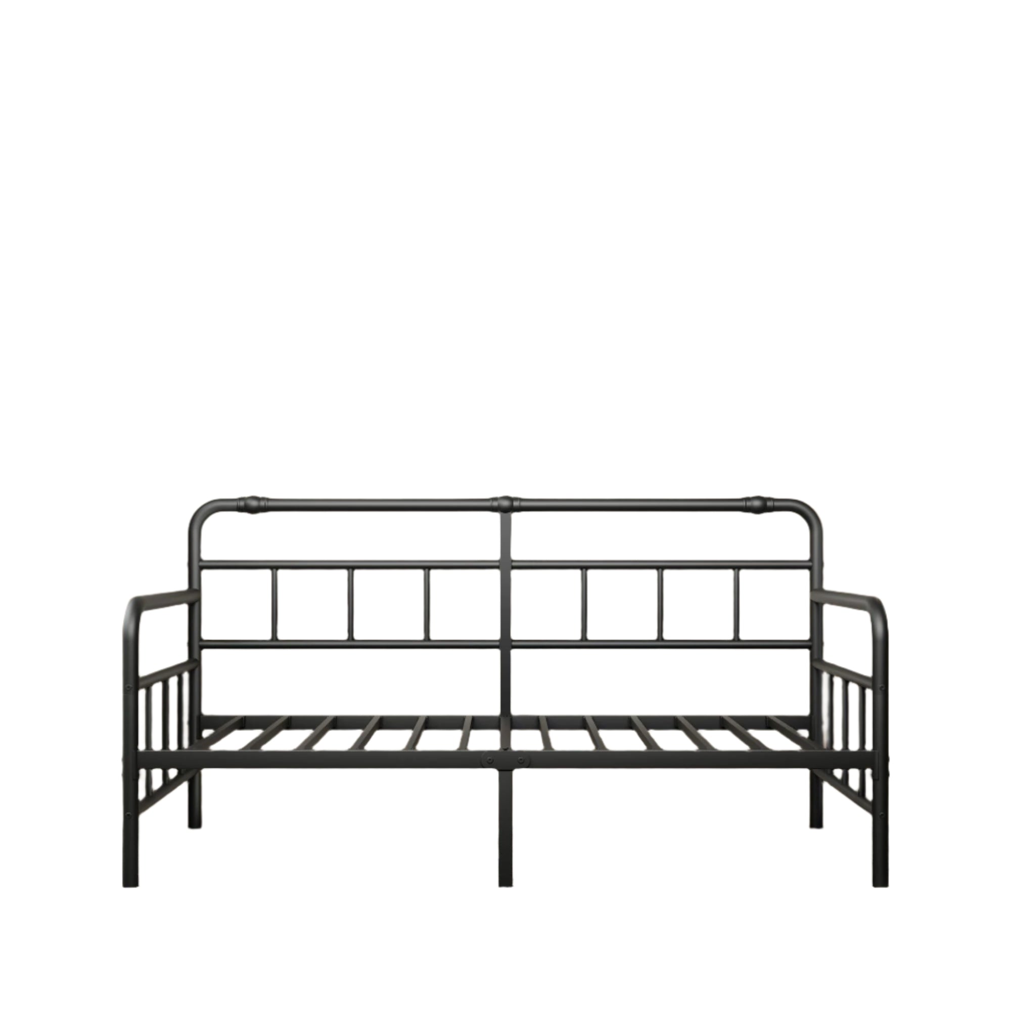 Twin-Daybed with Classic-Headboard - Heavy Duty Steel Slats,