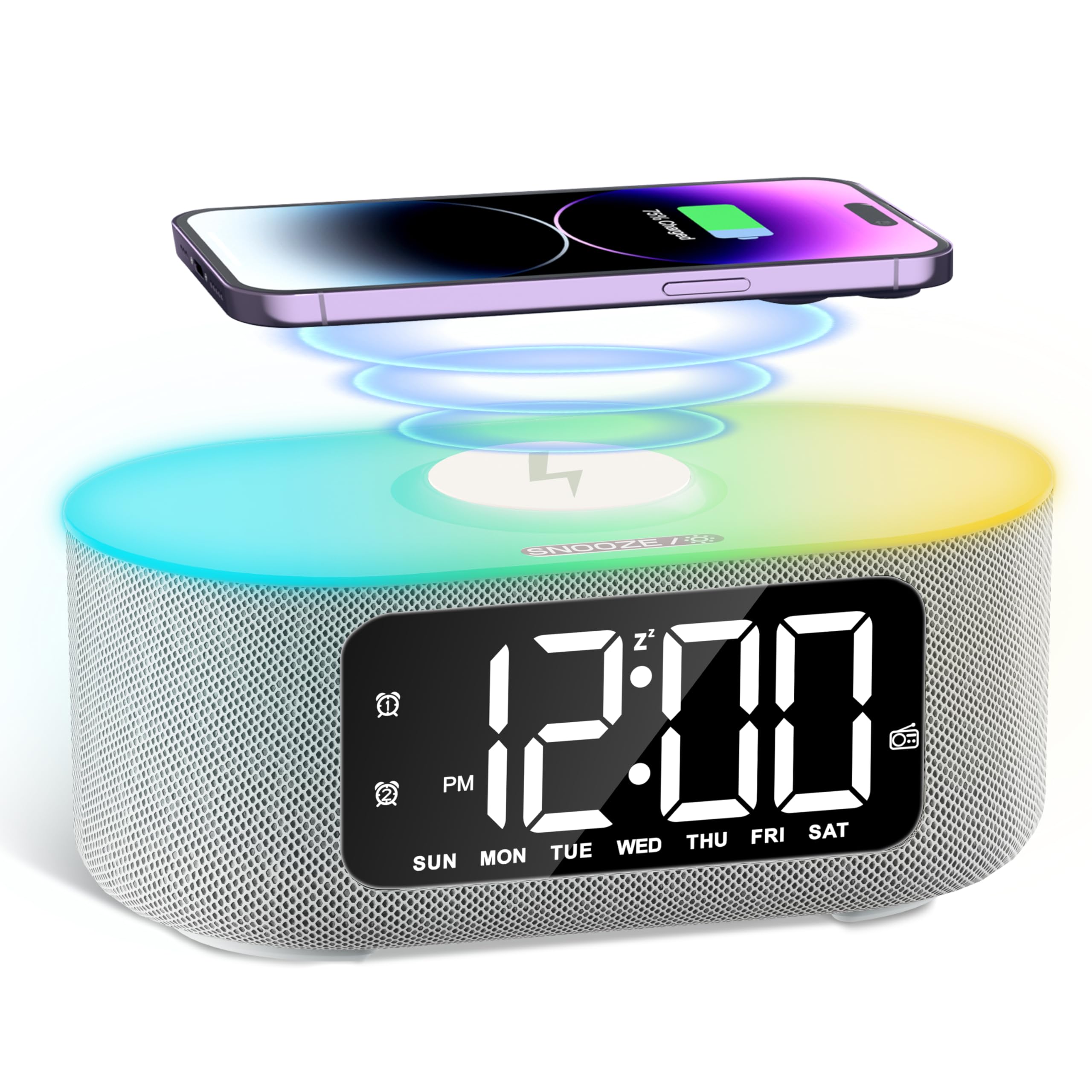 Alarm Clock for Bedroom, with Big Led Screen Display, Bluetooth Stereo Sound