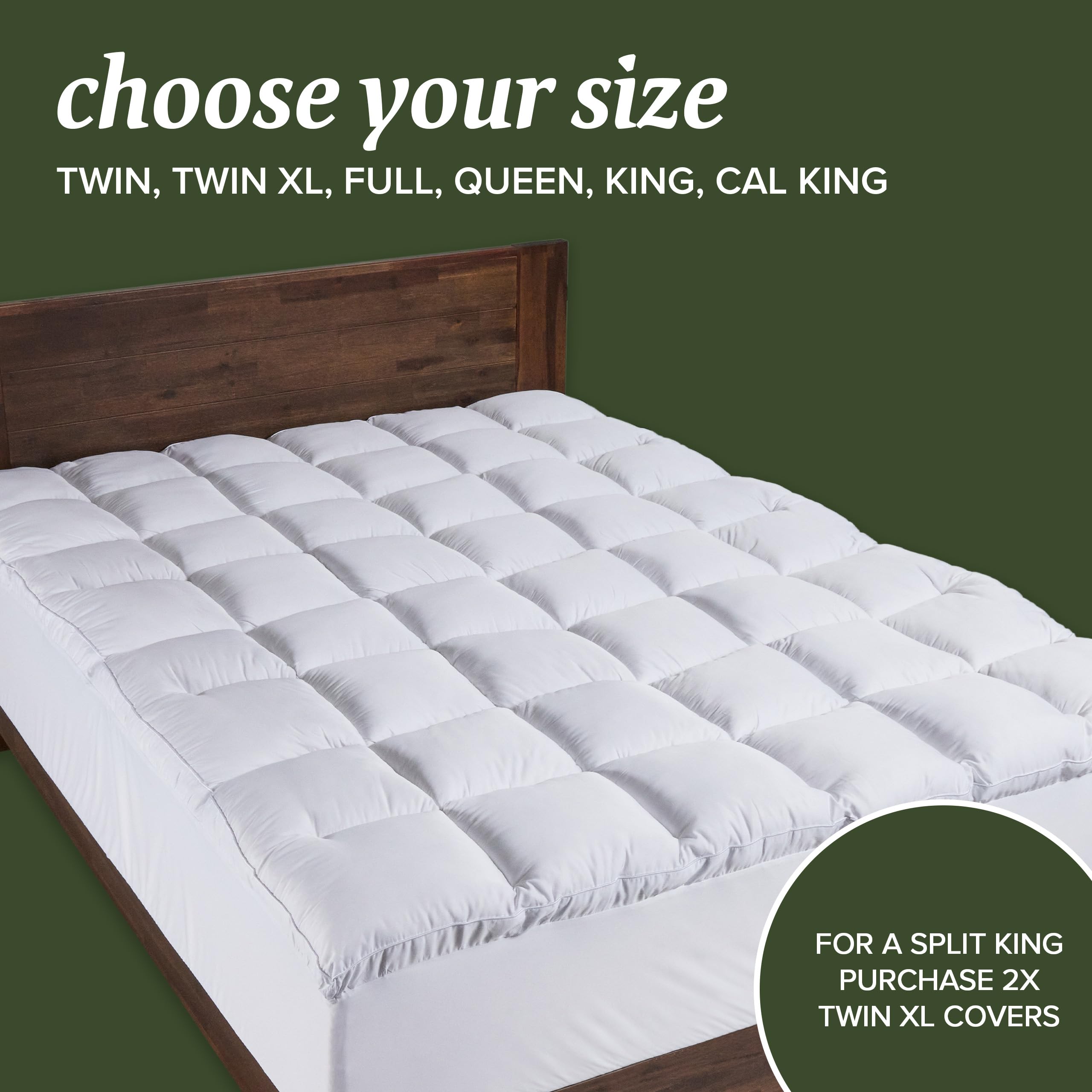 King Size Mattress Pad (Extra Padded) & Protector Hybrid - Quilted Pillow Top Mattress