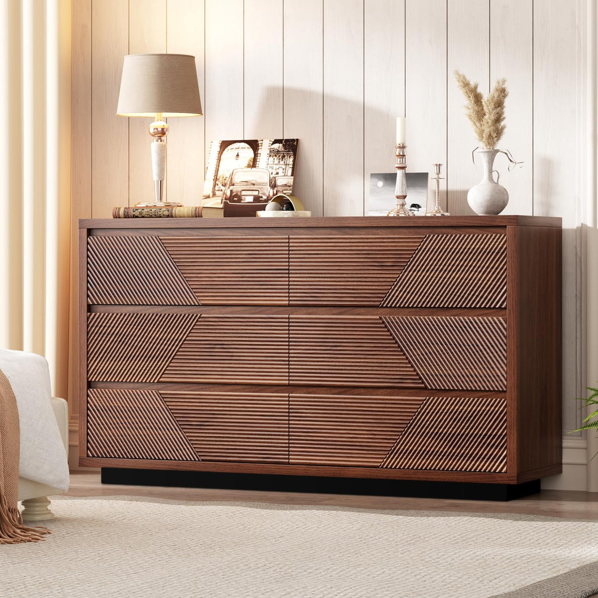 6-Drawer Wood Dresser Chest