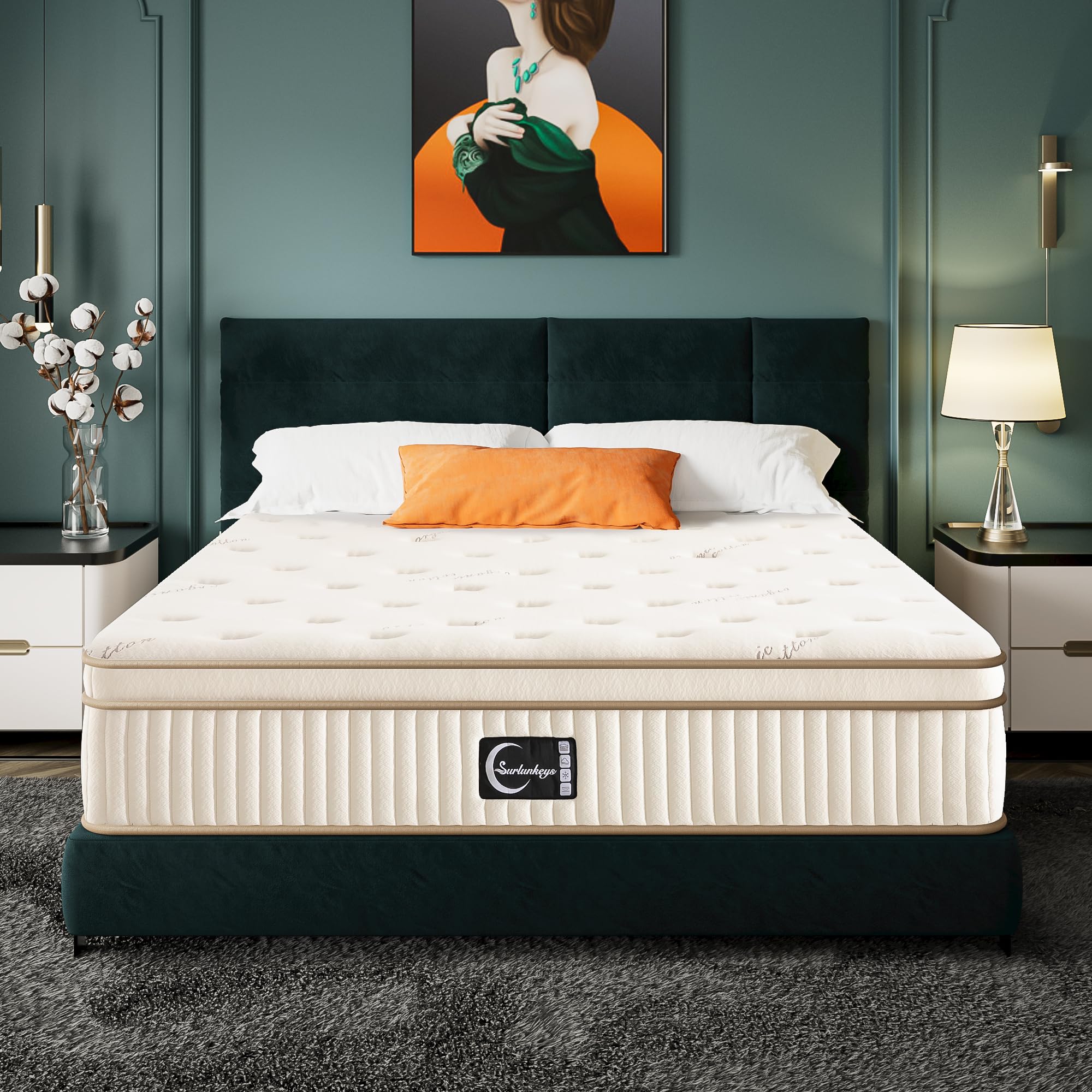 Foam Innerspring Mattress - 14 Inch California King Size Mattress for Back Pain