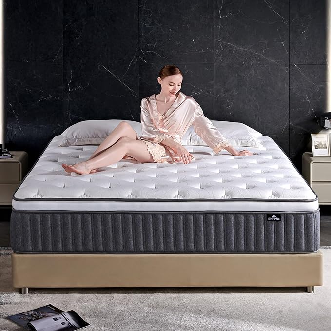 10 Inch Queen Size Hybrid Mattress with Gel Memory Foam and Individual Pocketed